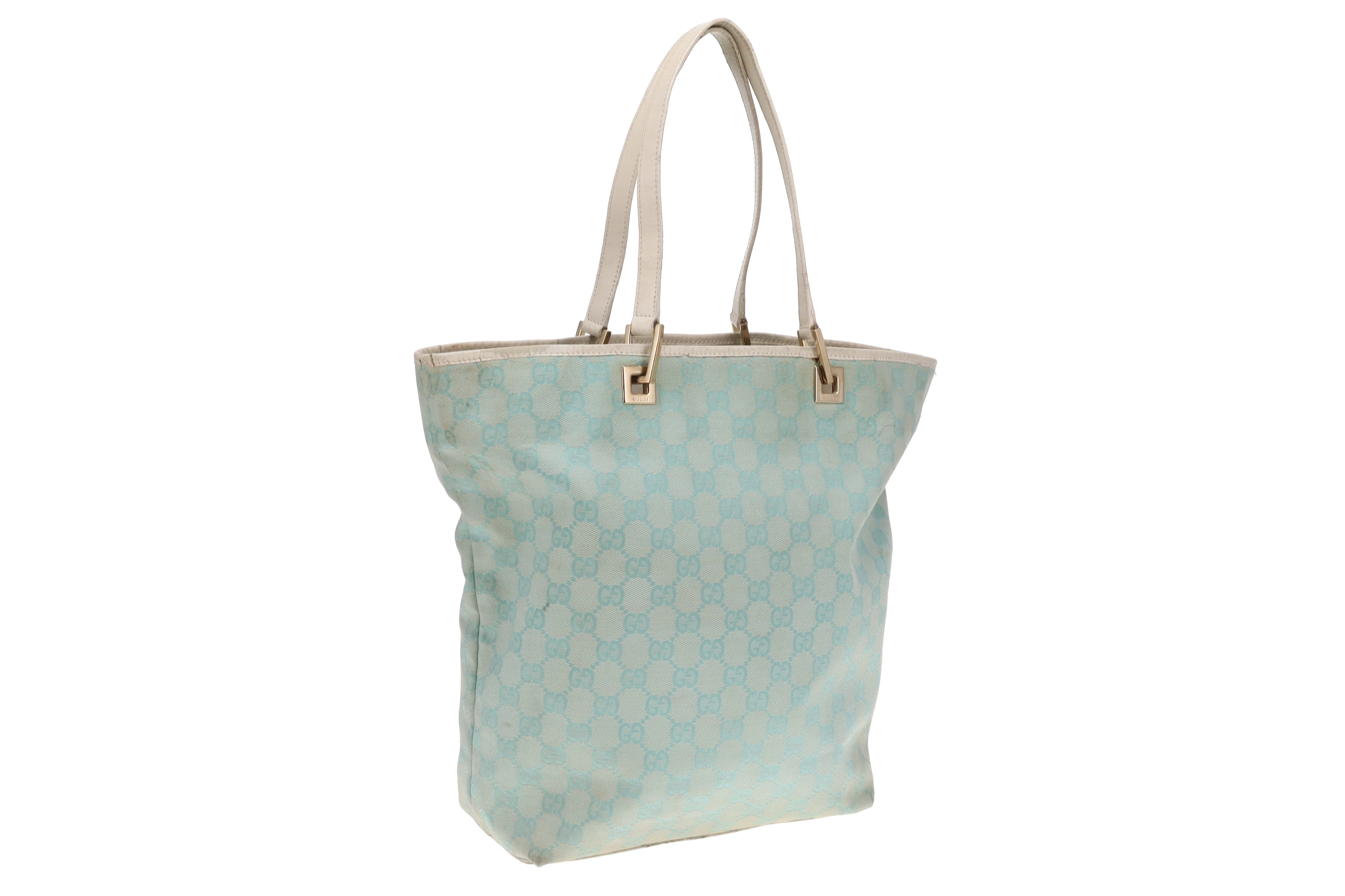 Gucci Bucket Bag Turquoise GG Print Vintage - Image 3