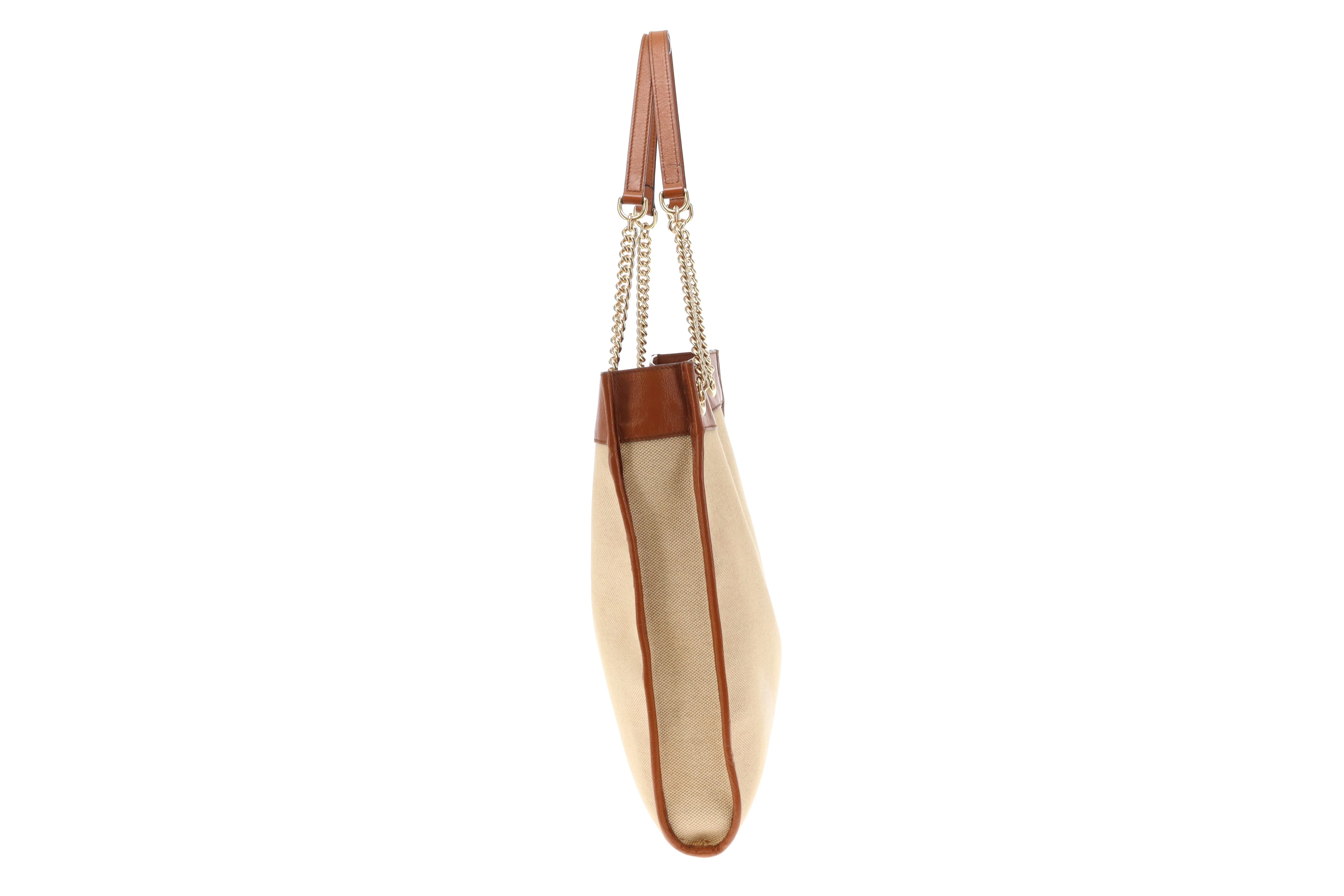 Gucci Canvas and Tan Leather Rajah Tote Bag with Pochette - Image 5