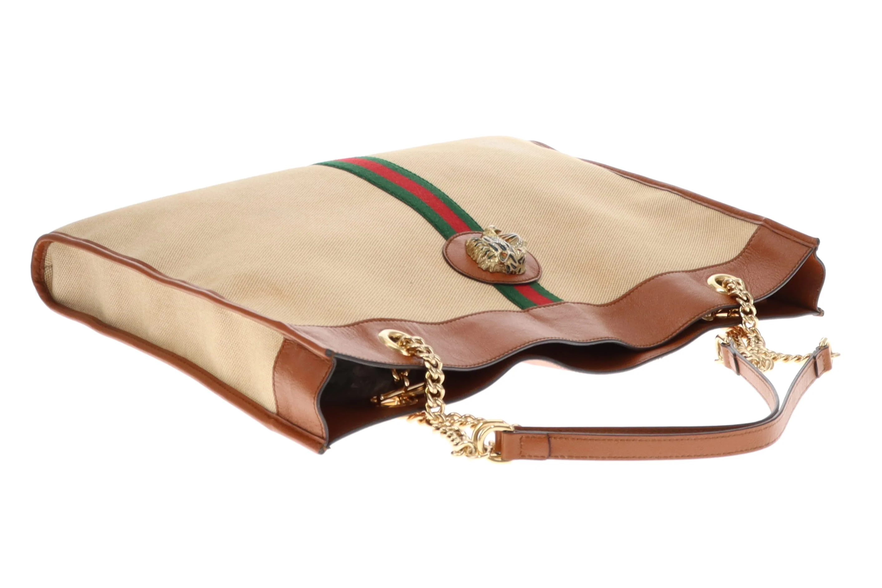 Gucci Canvas and Tan Leather Rajah Tote Bag with Pochette - Image 8