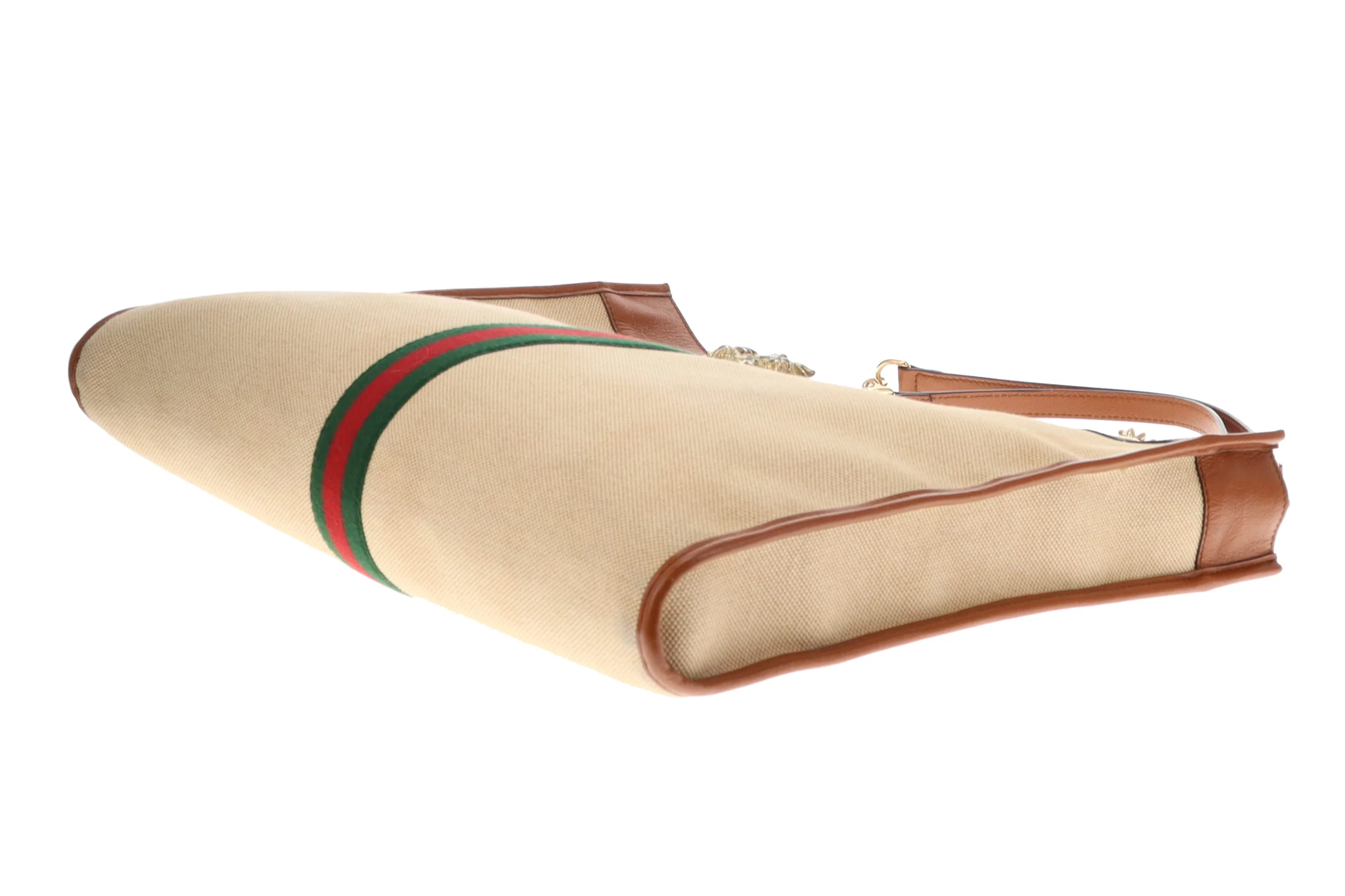Gucci Canvas and Tan Leather Rajah Tote Bag with Pochette - Image 9