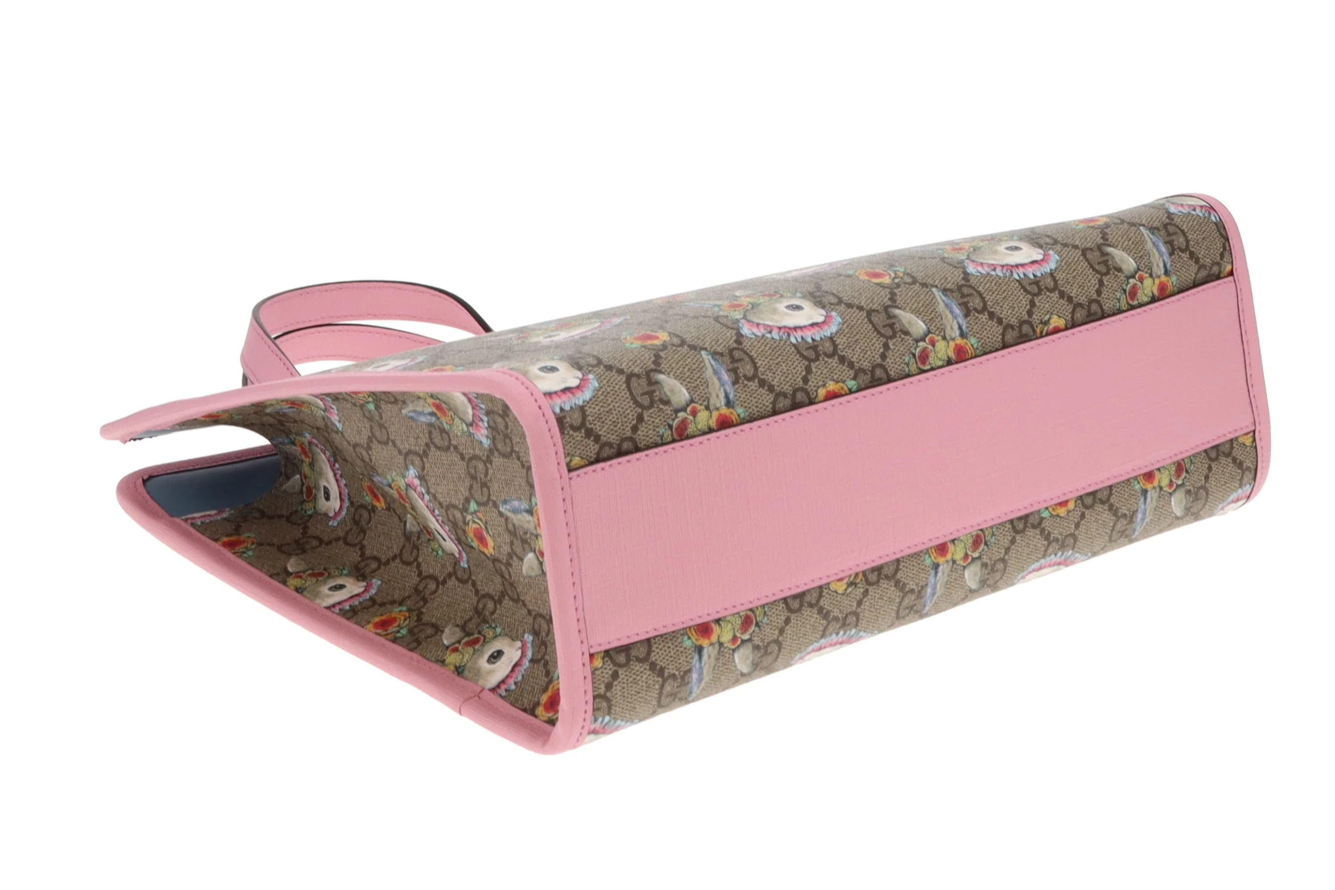 Gucci Children's Rabbit Print GG Tote With Pink Trims - Image 12