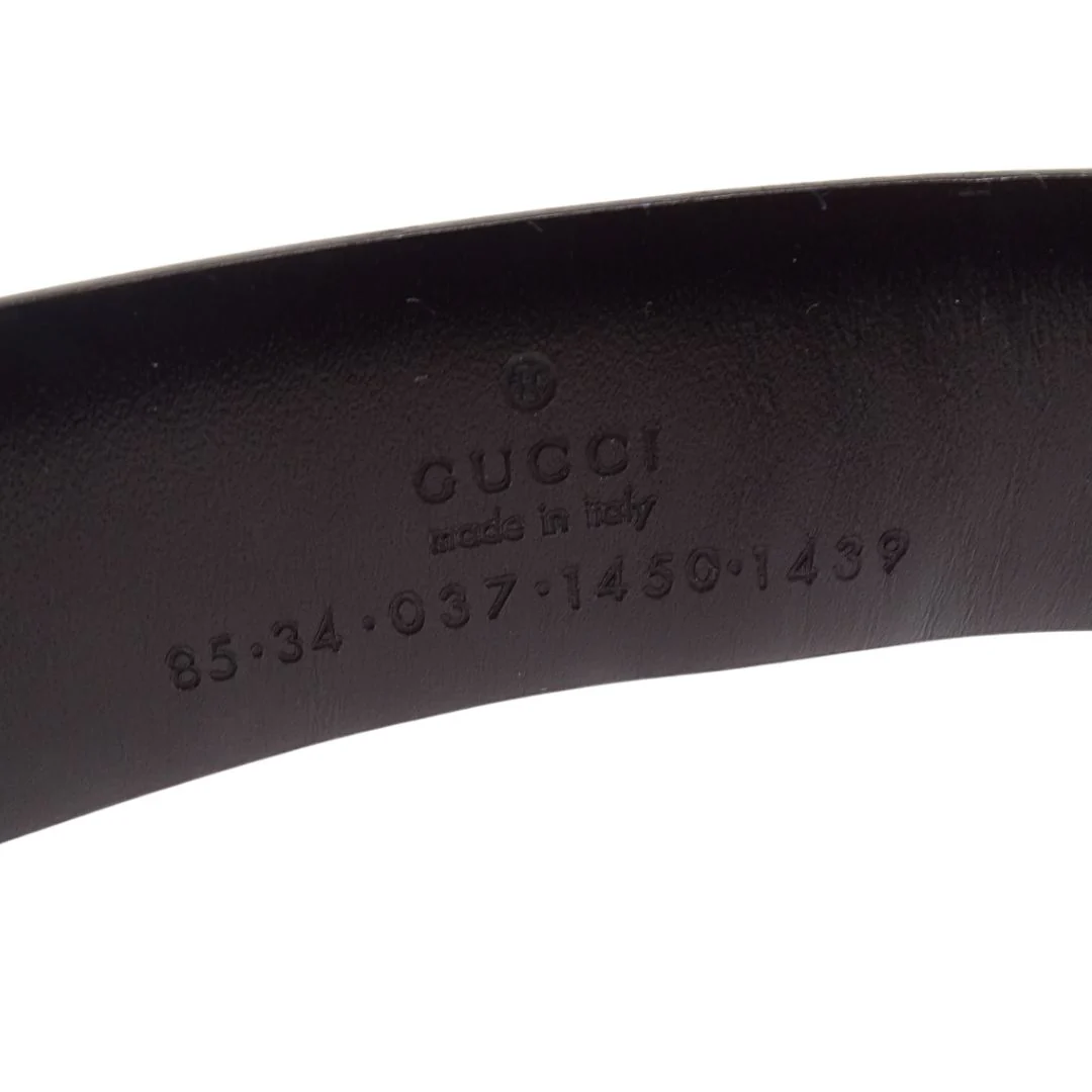 Gucci G Belt In Black Patent Leather 85/34 - Image 4