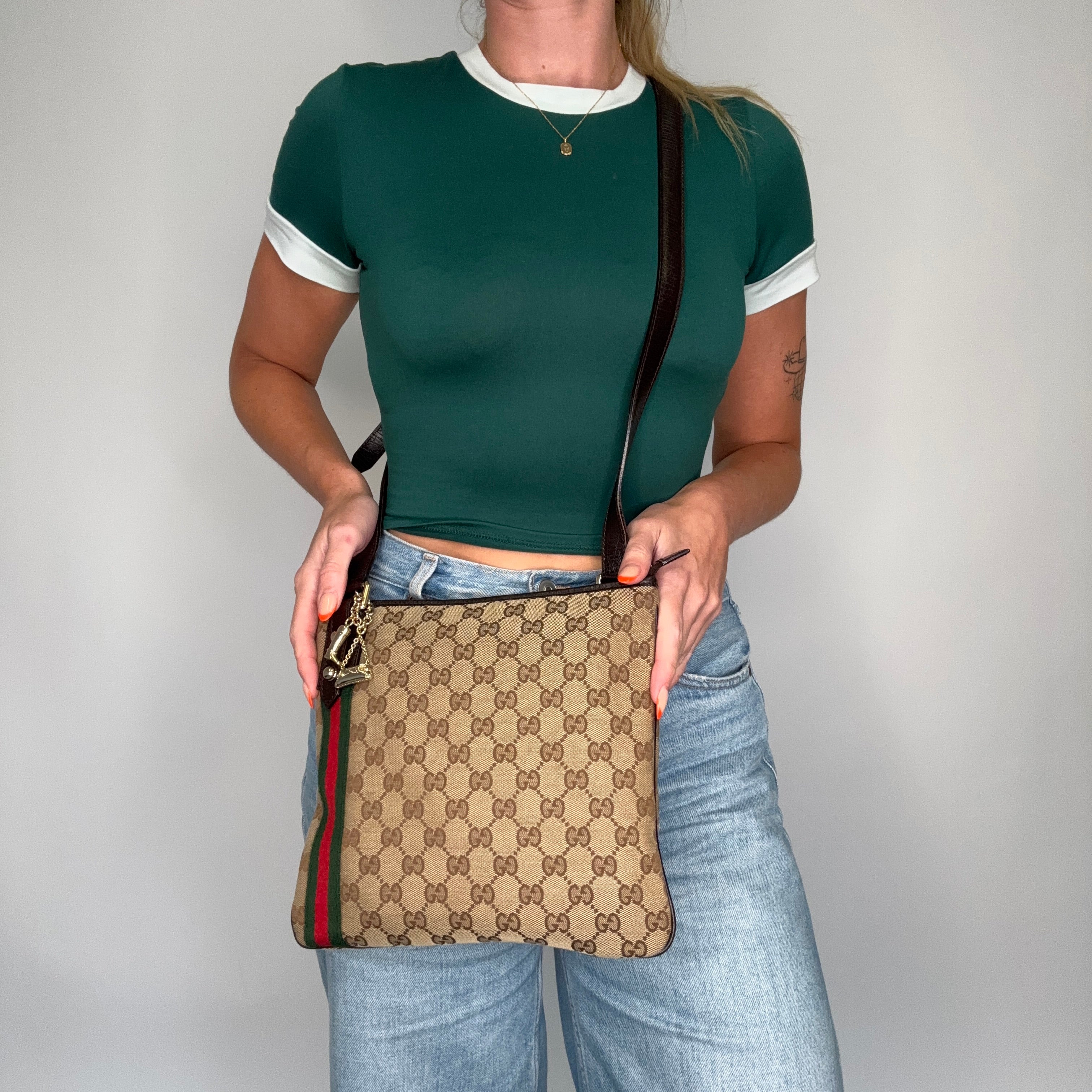 Gucci Jolicoeur GG Messenger Bag With Web Stripe - Image 2