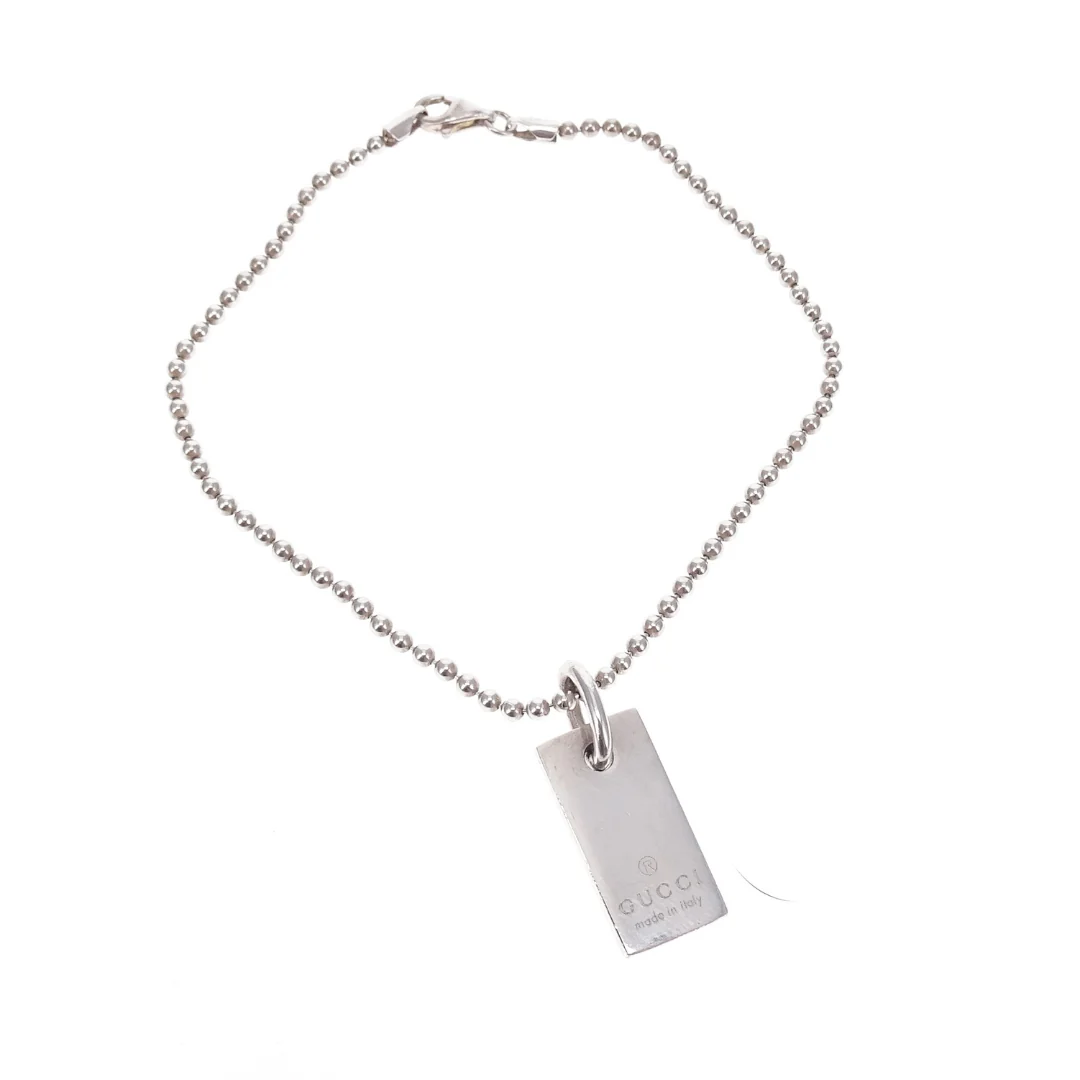 Gucci Logo Tag Bracelet Sterling Silver - Image 5