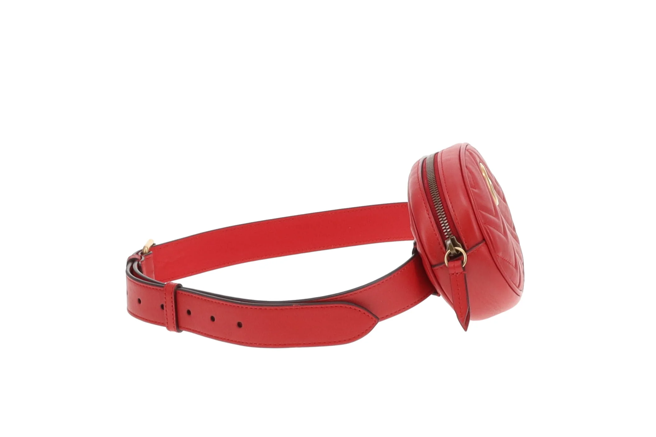 Gucci Marmont Belt Bag Oval Red Leather - Image 4