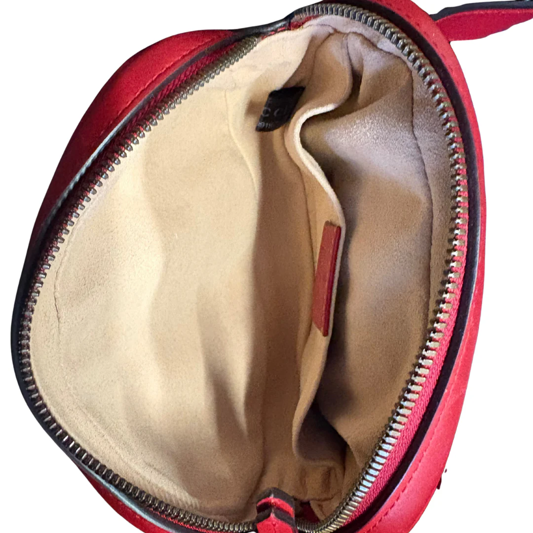 Gucci Marmont Belt Bag Oval Red Leather - Image 9