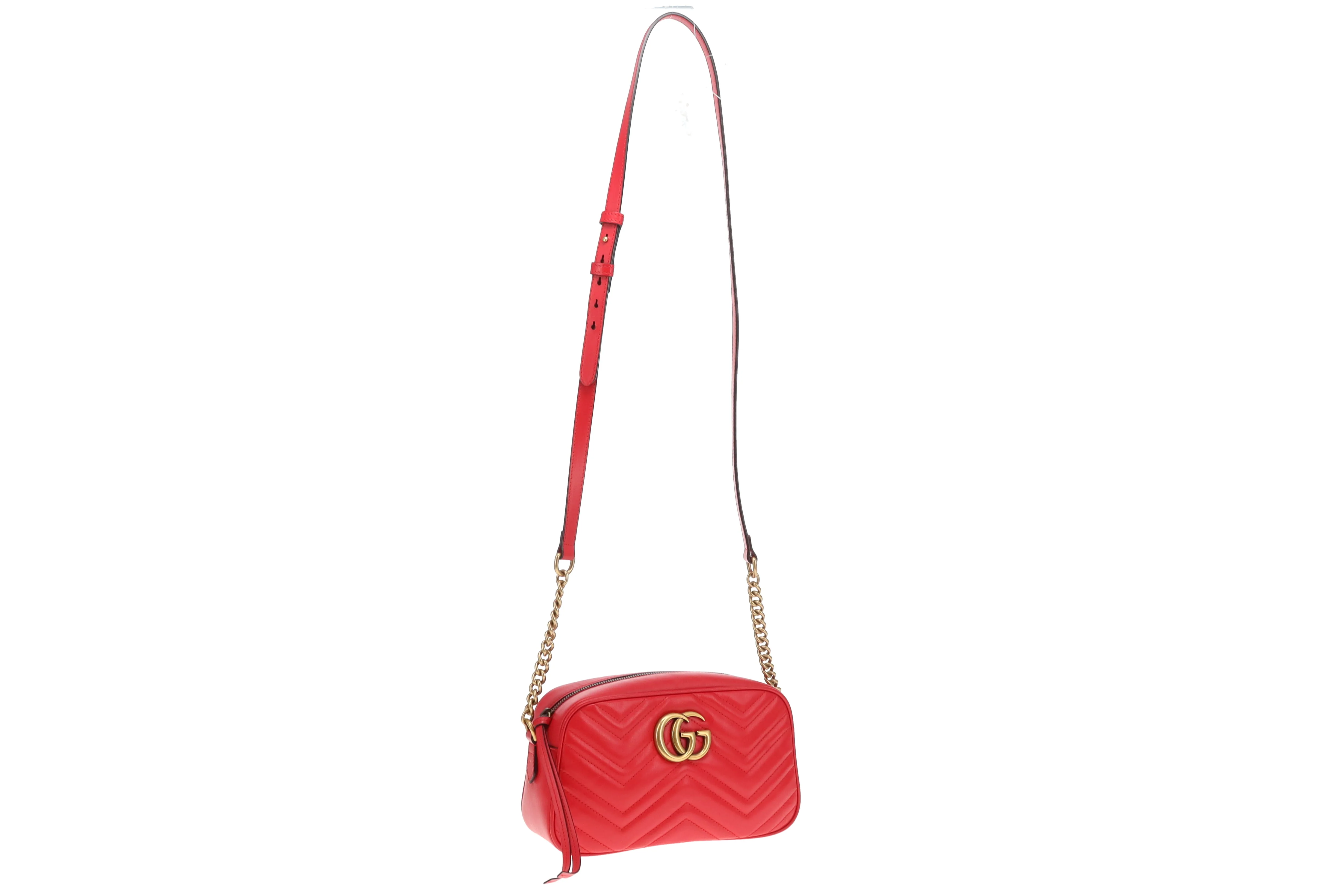 Gucci Marmont Small Camera Bag Red Chevron GH - Image 5