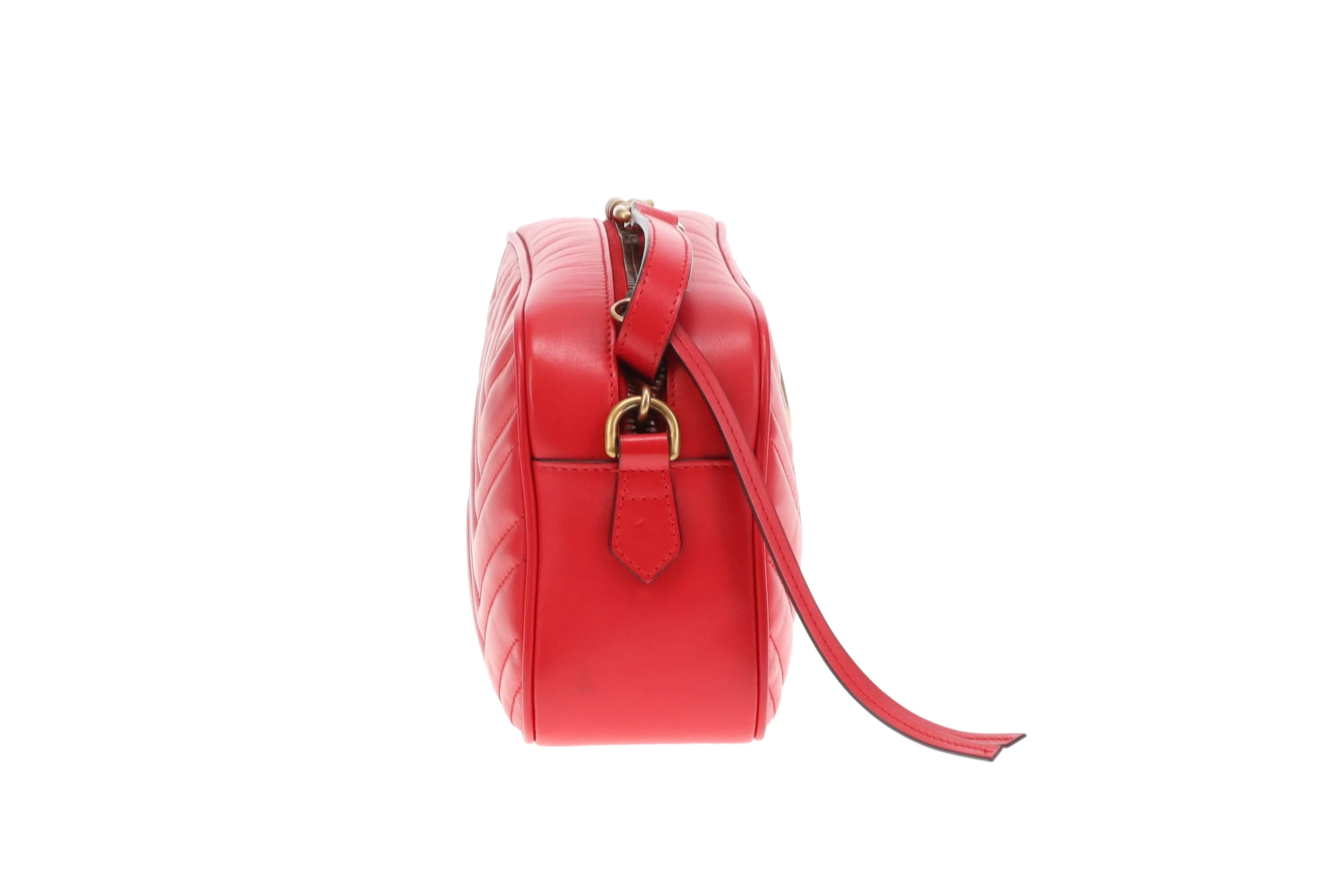 Gucci Marmont Small Camera Bag Red Chevron GH - Image 6