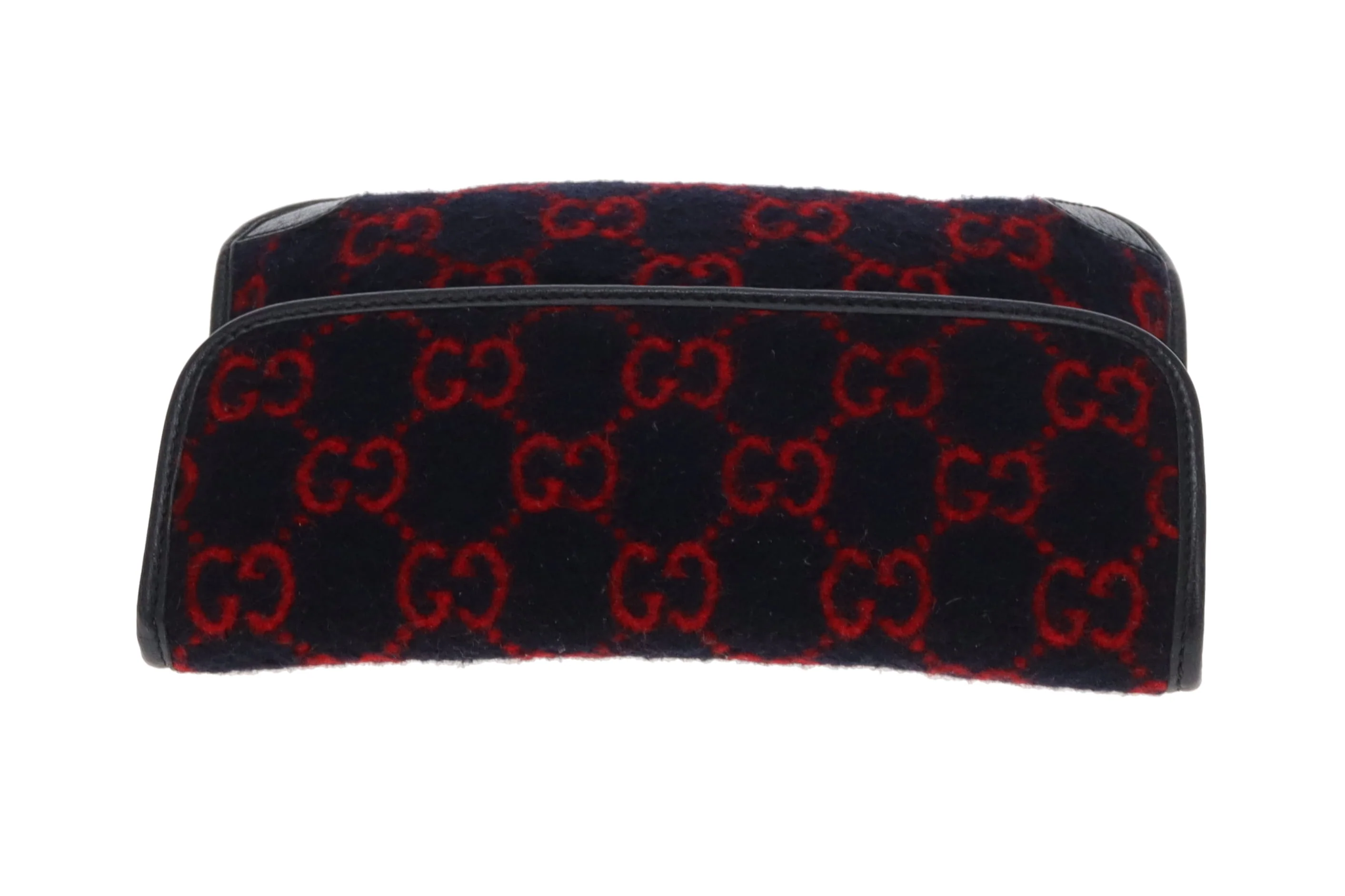 Gucci Waist Bag GG Wool Red and Navy - Image 5