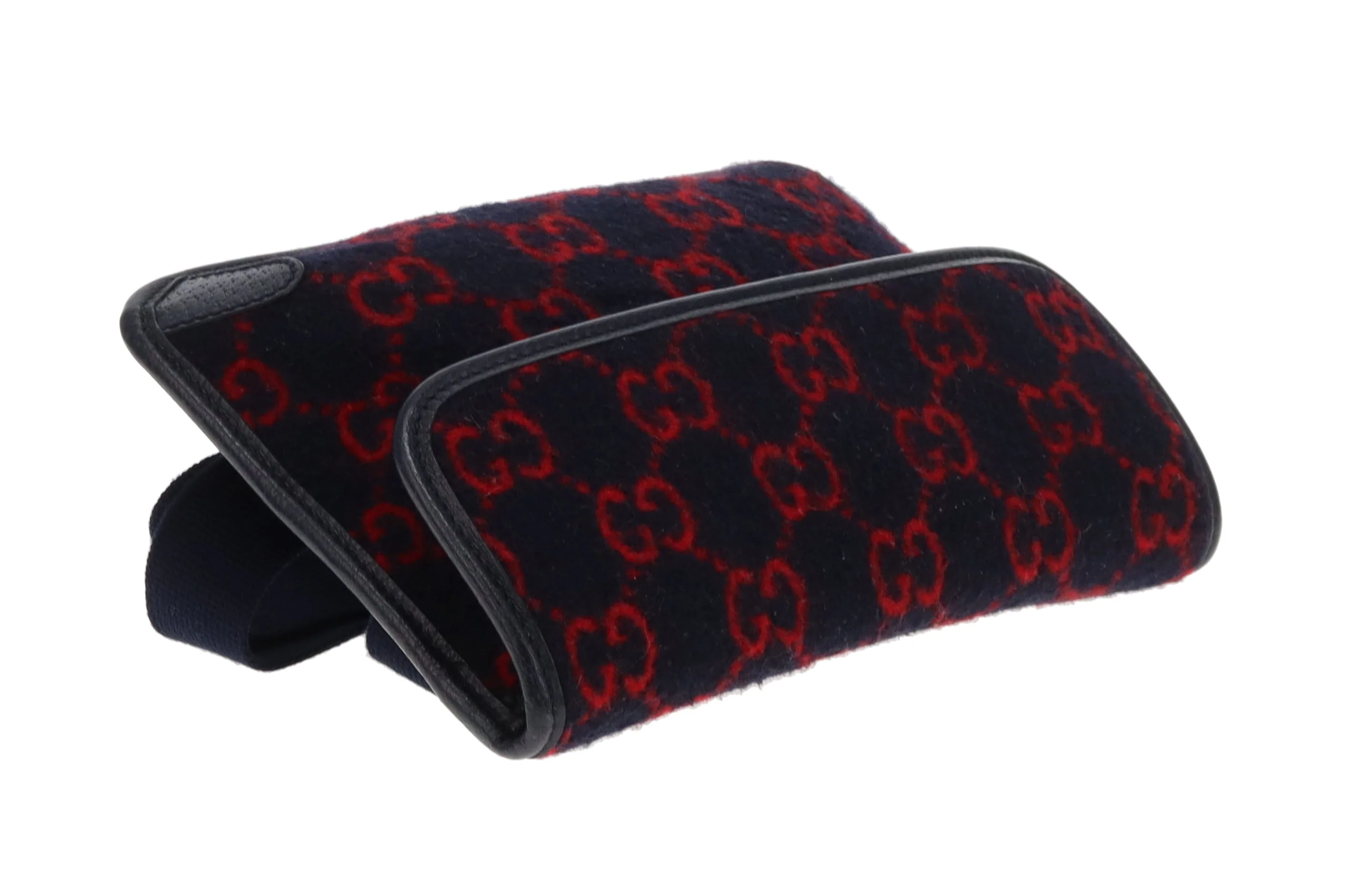 Gucci Waist Bag GG Wool Red and Navy - Image 6