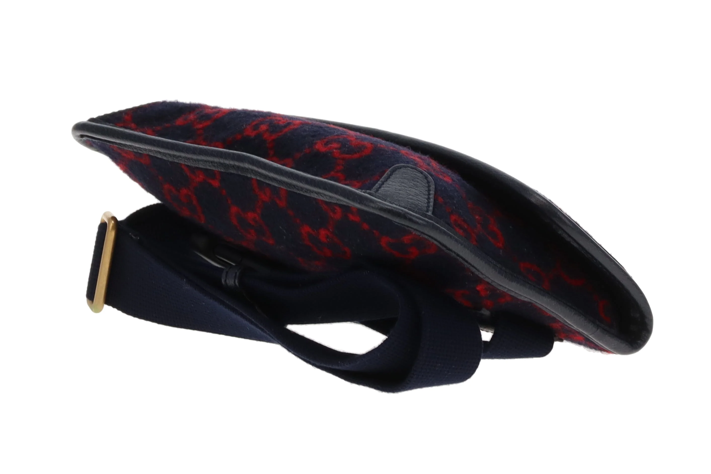 Gucci Waist Bag GG Wool Red and Navy - Image 7