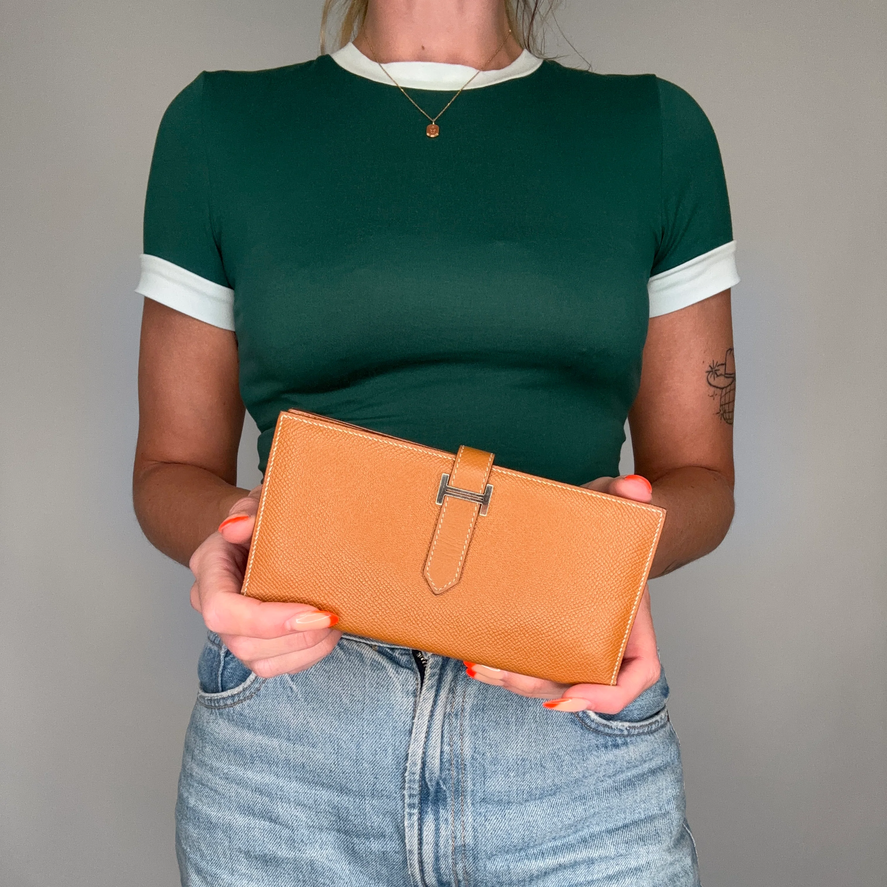 Hermes Bearn Wallet Gold Epsom PHW 2017 - Image 2