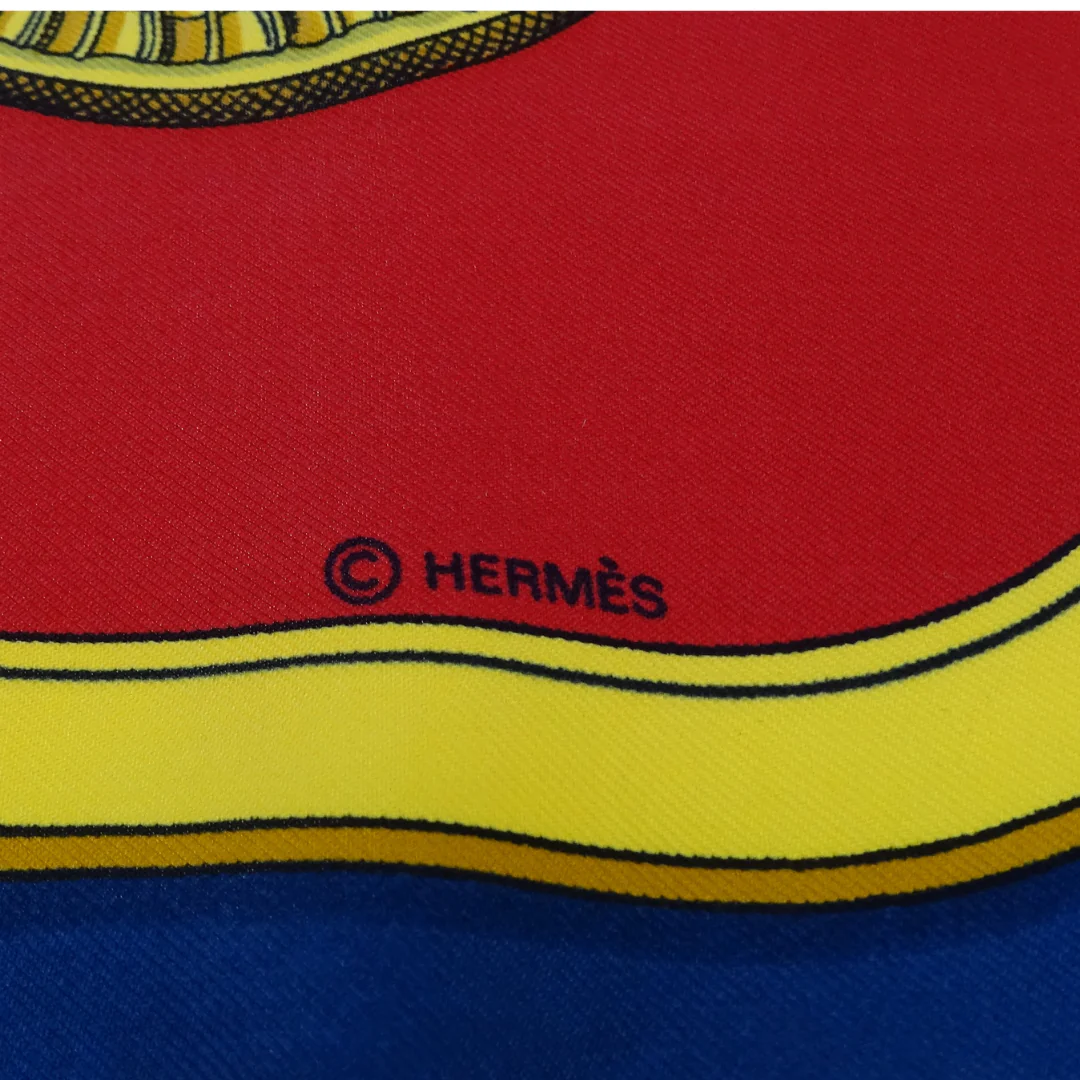 Hermes Grand Apparat 100% Silk Scarf 90 - Image 4