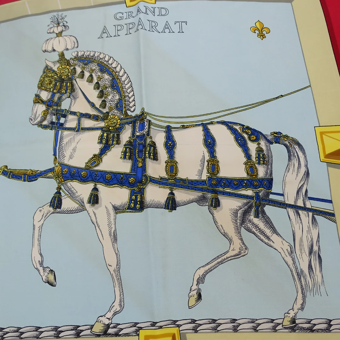 Hermes Grand Apparat 100% Silk Scarf 90 - Image 9