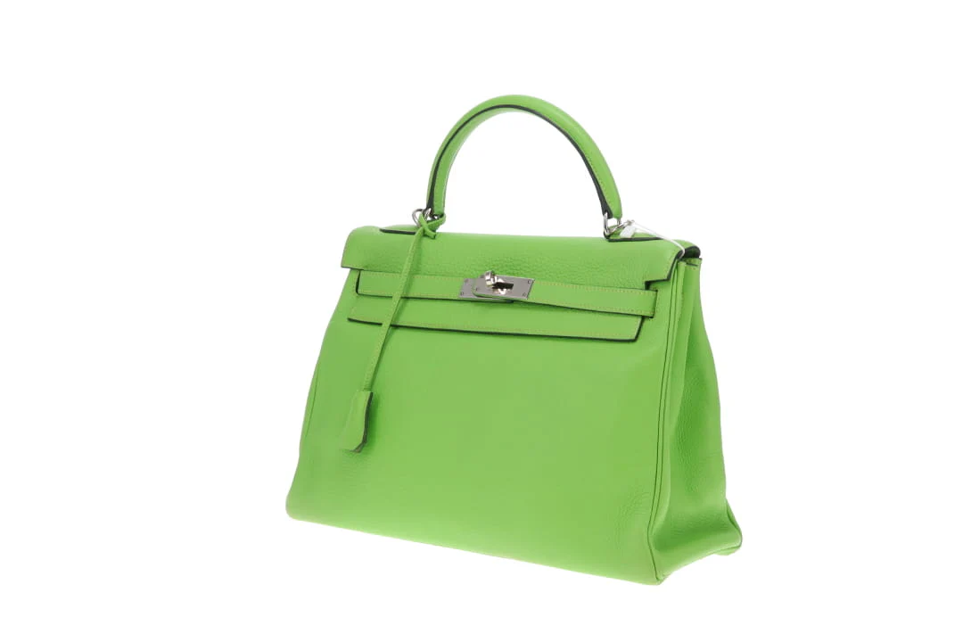 Hermes Kelly 32 Vert Cru Clemence PHW 2003 - Image 10