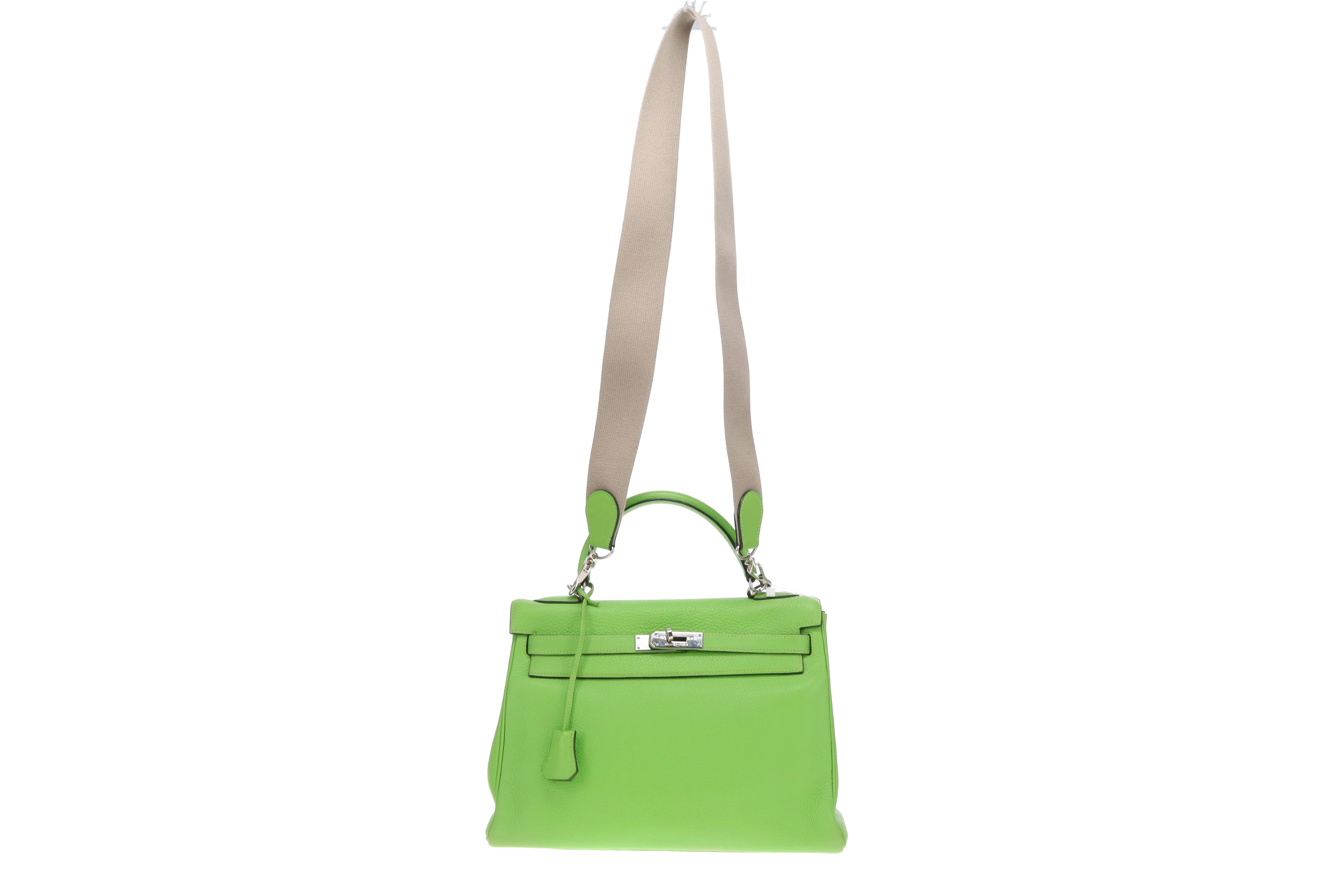 Hermes Kelly 32 Vert Cru Clemence PHW 2003 - Image 14