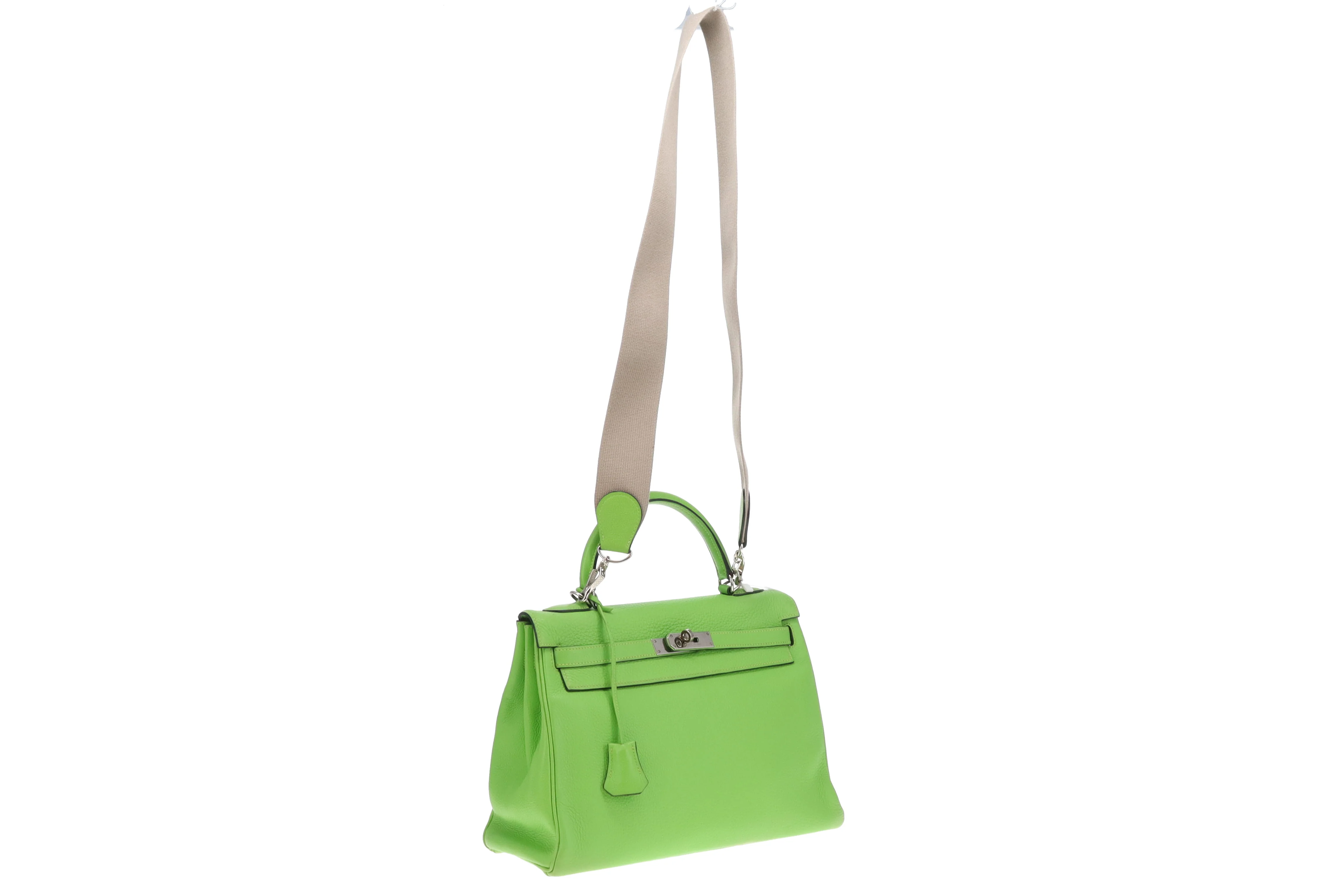 Hermes Kelly 32 Vert Cru Clemence PHW 2003 - Image 15