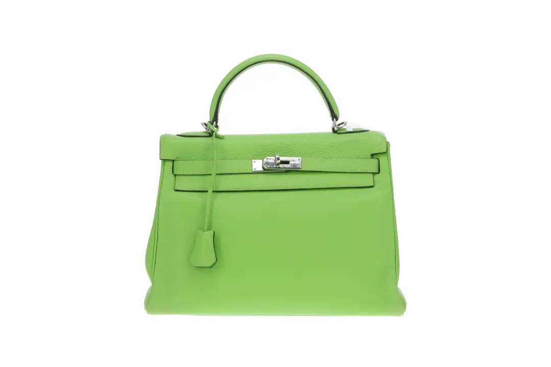 Hermes Kelly 32 Vert Cru Clemence PHW 2003 - Image 4