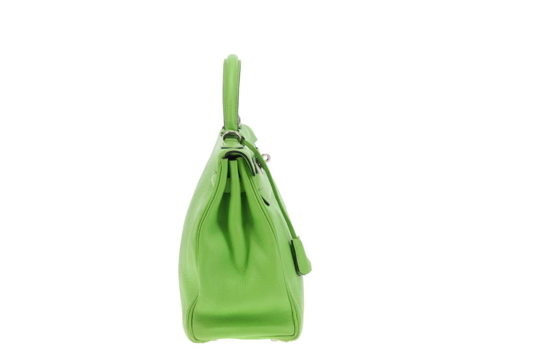 Hermes Kelly 32 Vert Cru Clemence PHW 2003 - Image 7