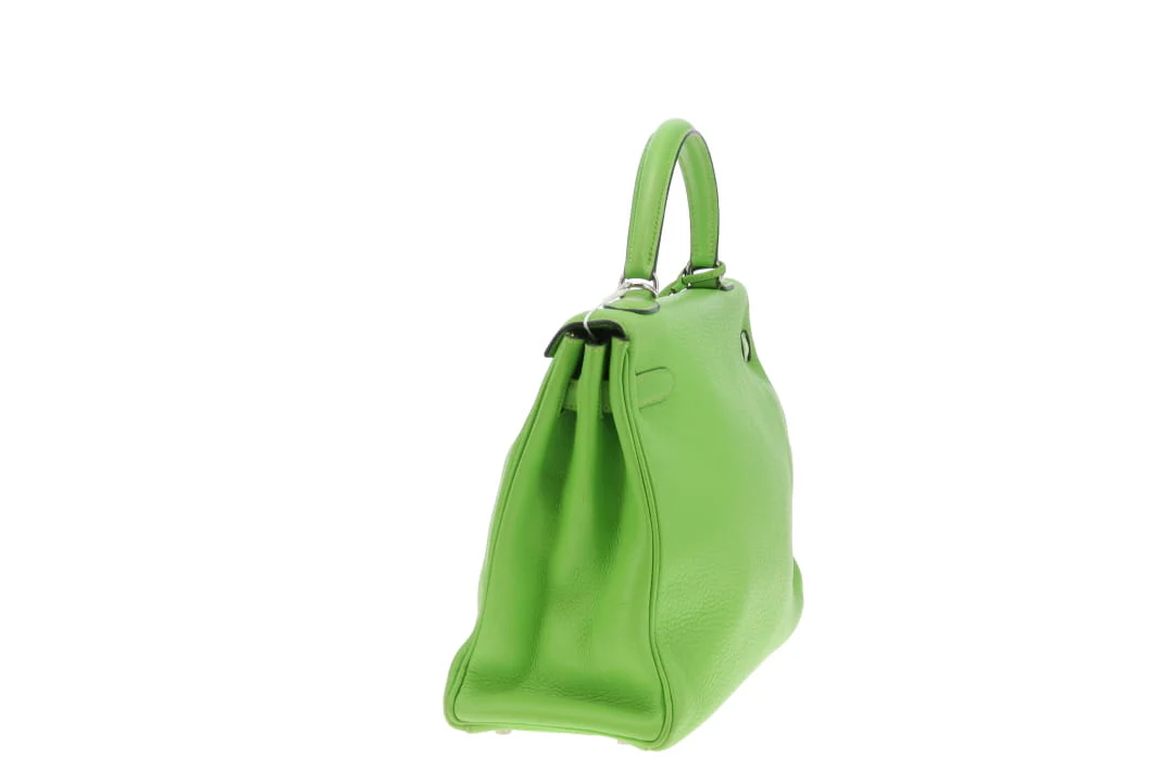 Hermes Kelly 32 Vert Cru Clemence PHW 2003 - Image 9