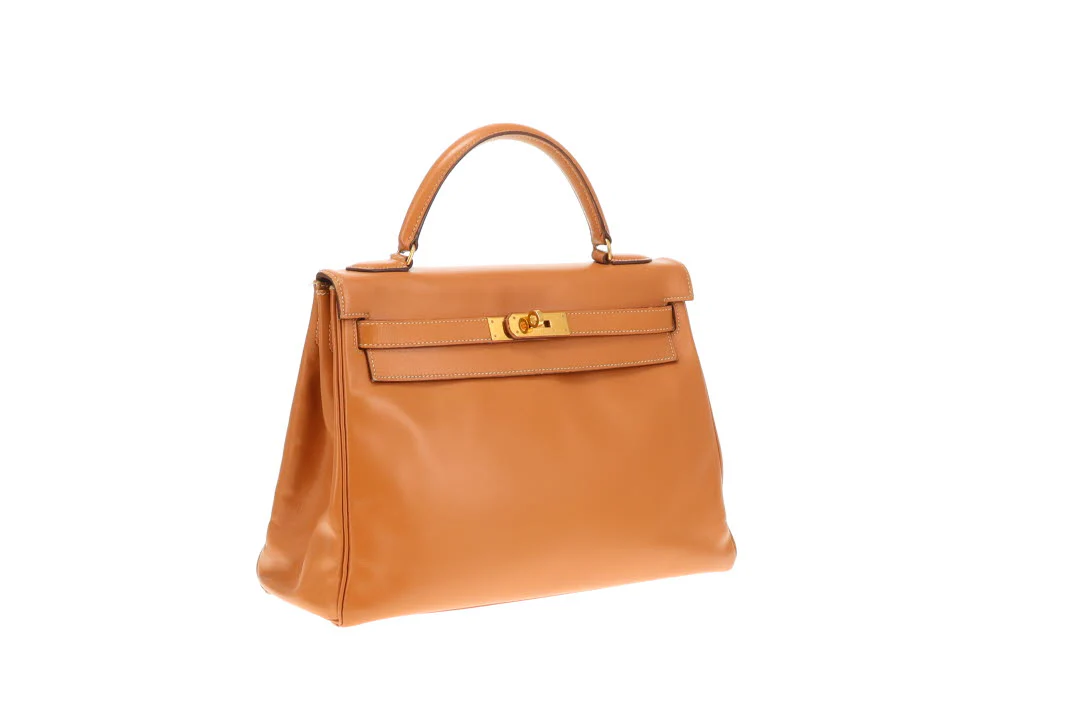 Hermes Kelly 32 Retourne Gulliver Leather Gold 1993 - Image 4