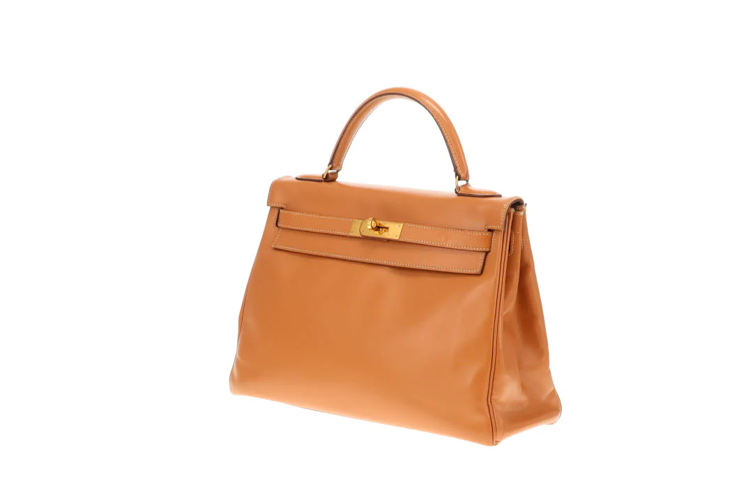 Hermes Kelly 32 Retourne Gulliver Leather Gold 1993 - Image 8