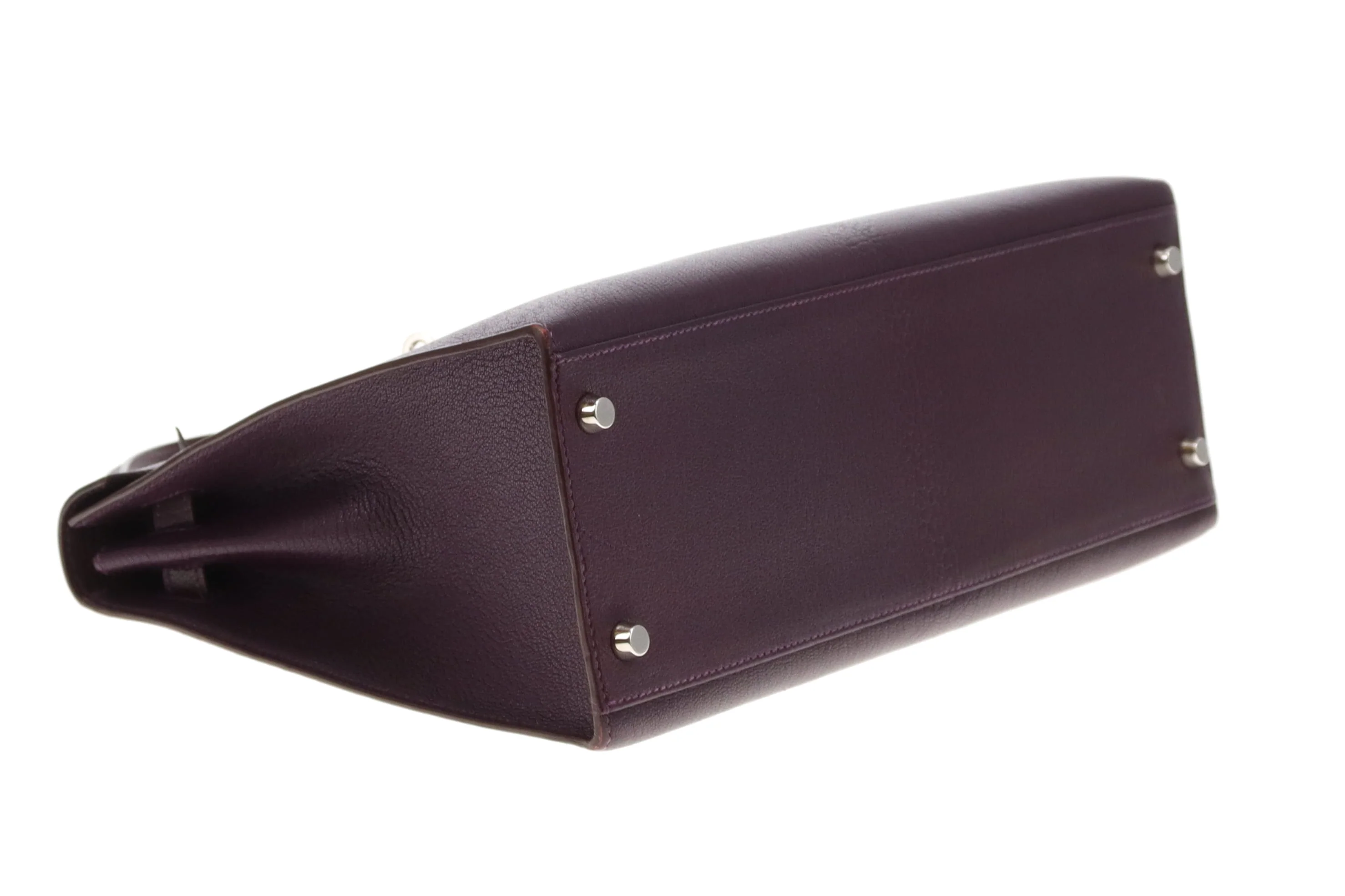 Hermes Kelly 32 Sellier Chevre De Coromandel Raisin PHW 2005 - Image 11