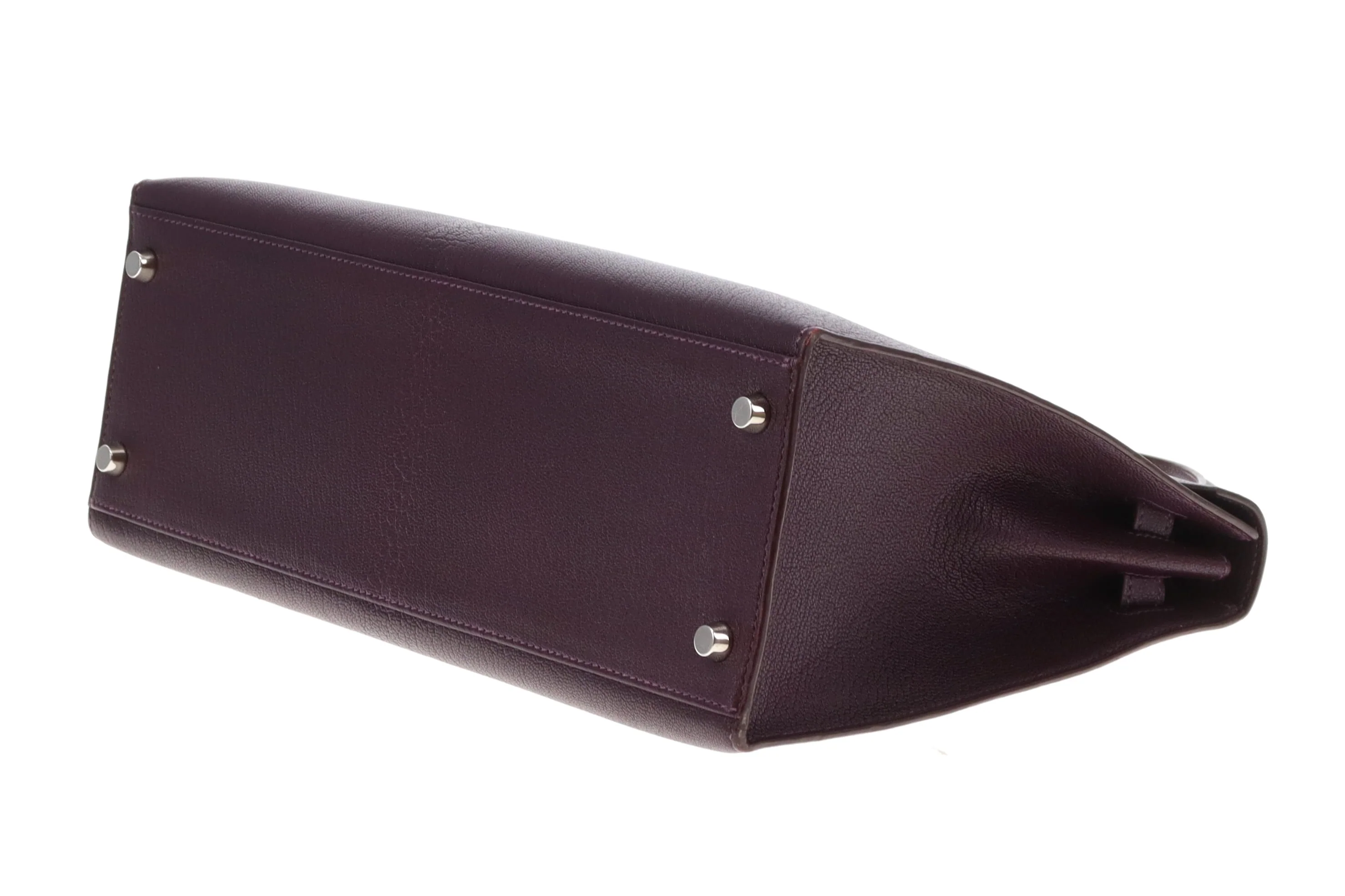 Hermes Kelly 32 Sellier Chevre De Coromandel Raisin PHW 2005 - Image 12