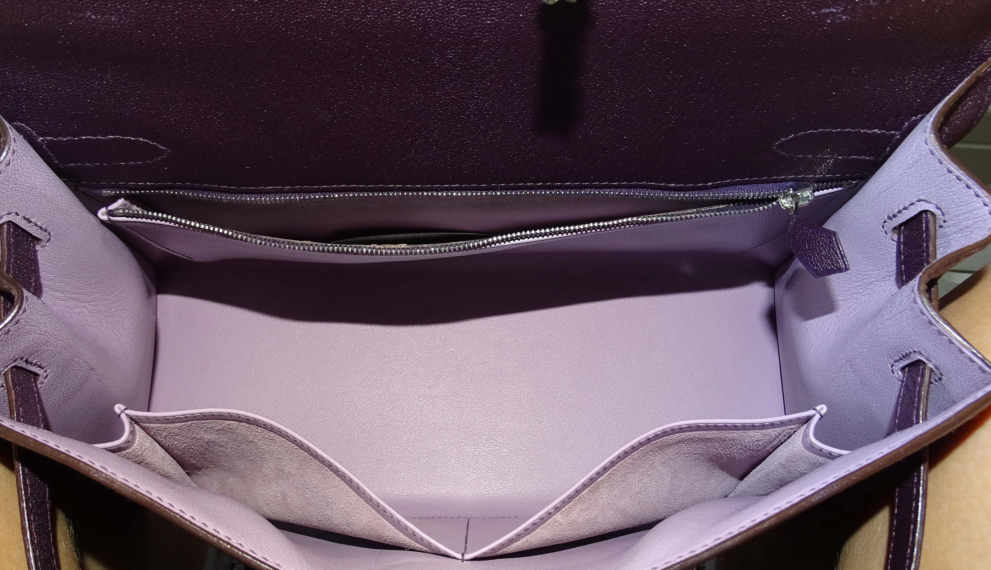 Hermes Kelly 32 Sellier Chevre De Coromandel Raisin PHW 2005 - Image 13