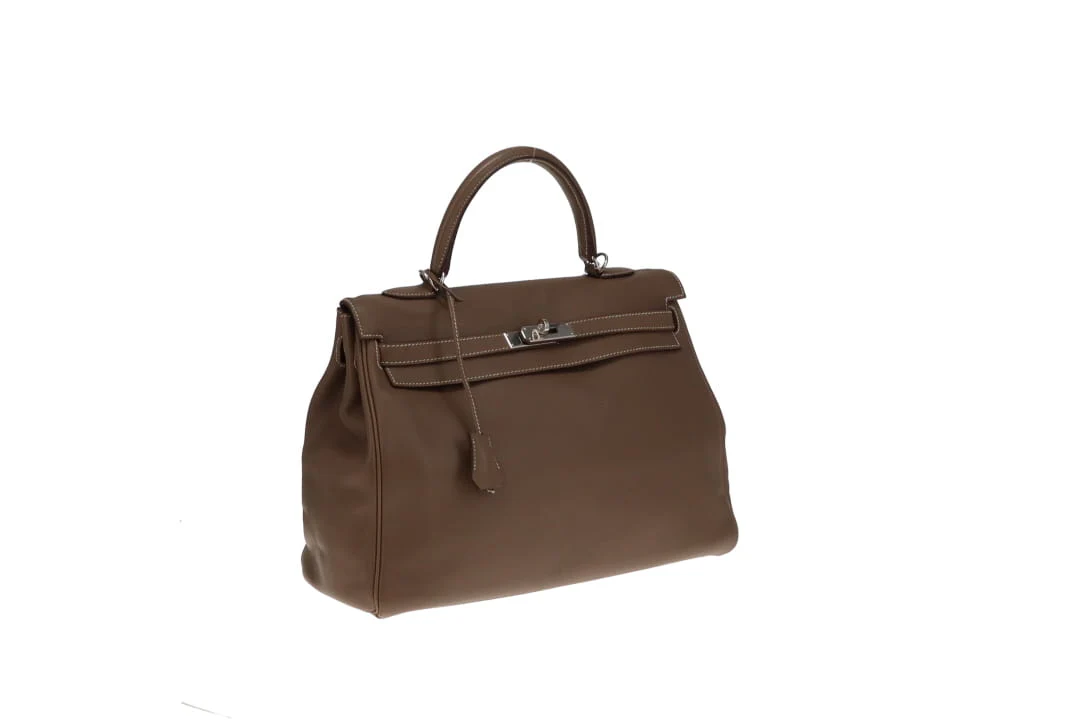 Hermes Kelly 35 Etoupe Swift PHW 2000 - Image 6