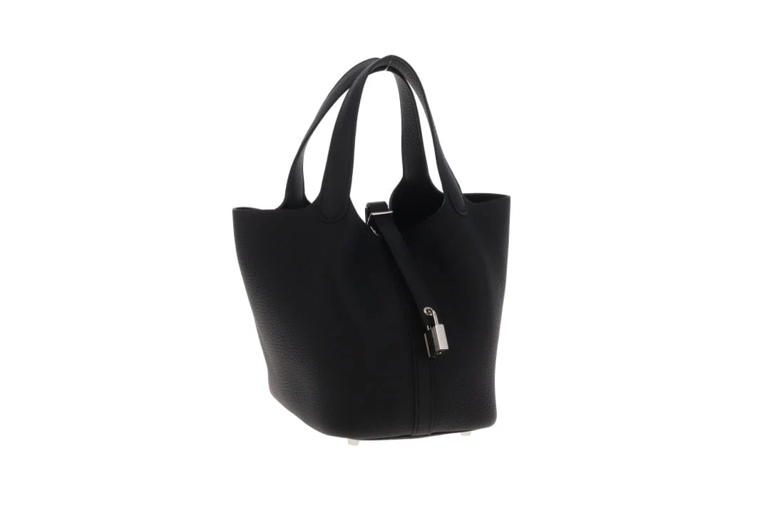 Hermes Picotin 18 Noir Clemence PHW 2025