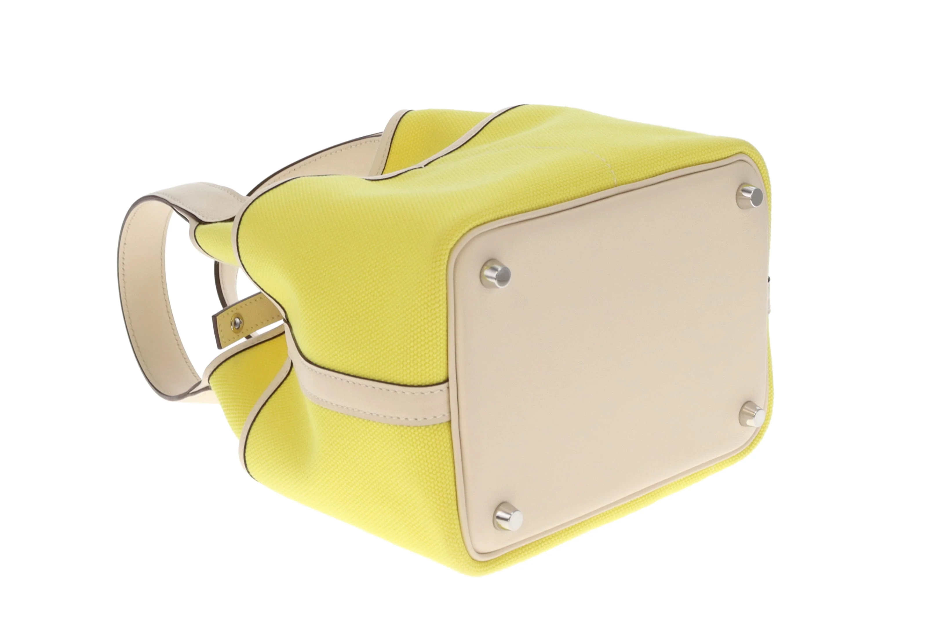 Hermes Picotin Cargo Lock 18 In Jaune Citron & Nata Swift & Toile Canvas - Image 11