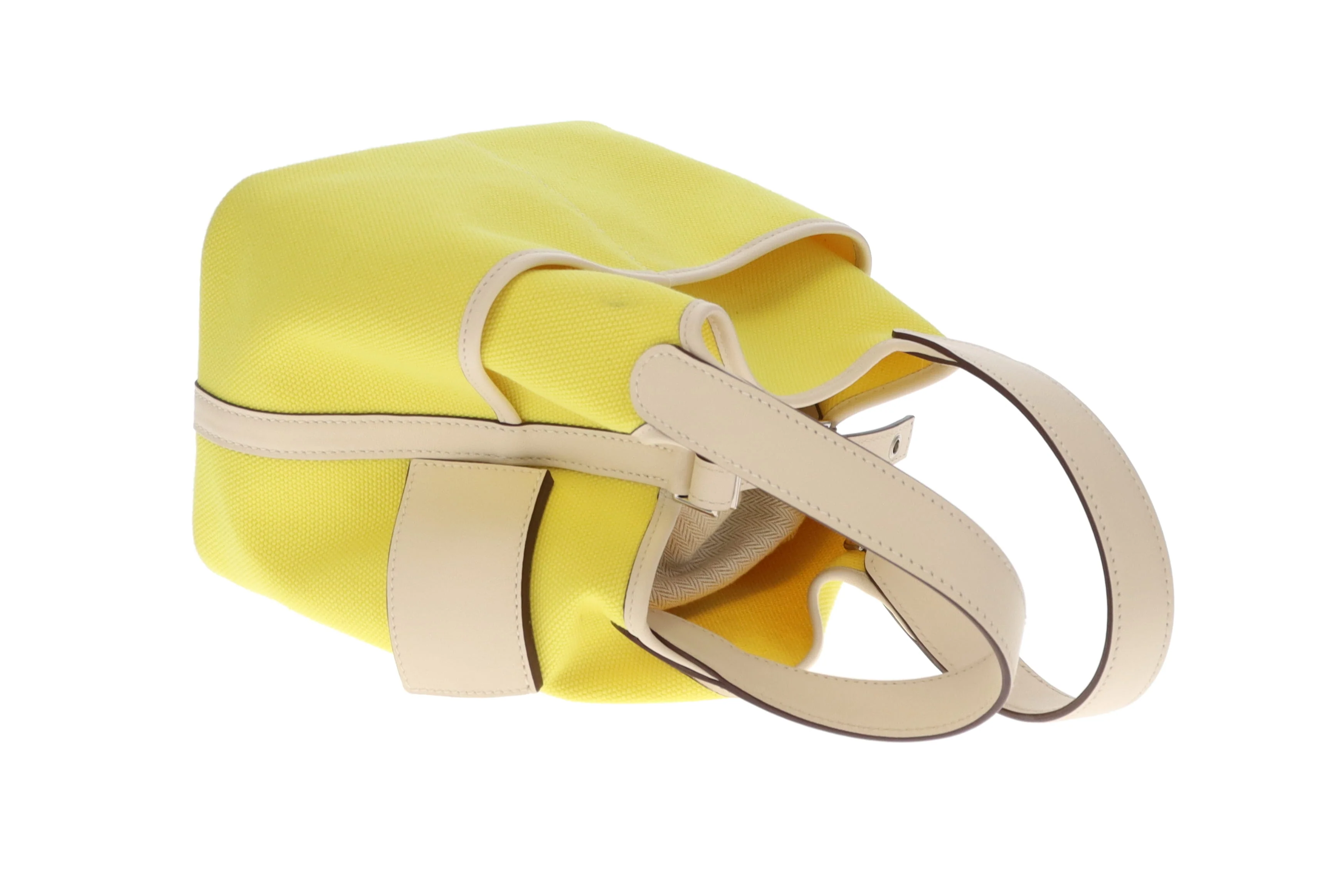Hermes Picotin Cargo Lock 18 In Jaune Citron & Nata Swift & Toile Canvas - Image 9