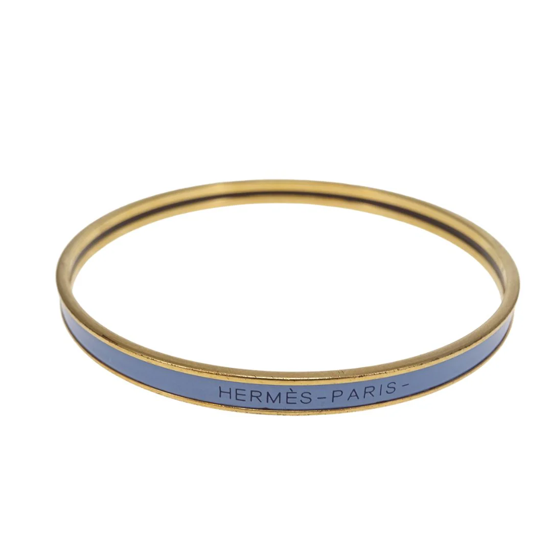 Hermes Printed Enamel Bangle 65 Black & Gold - Image 3