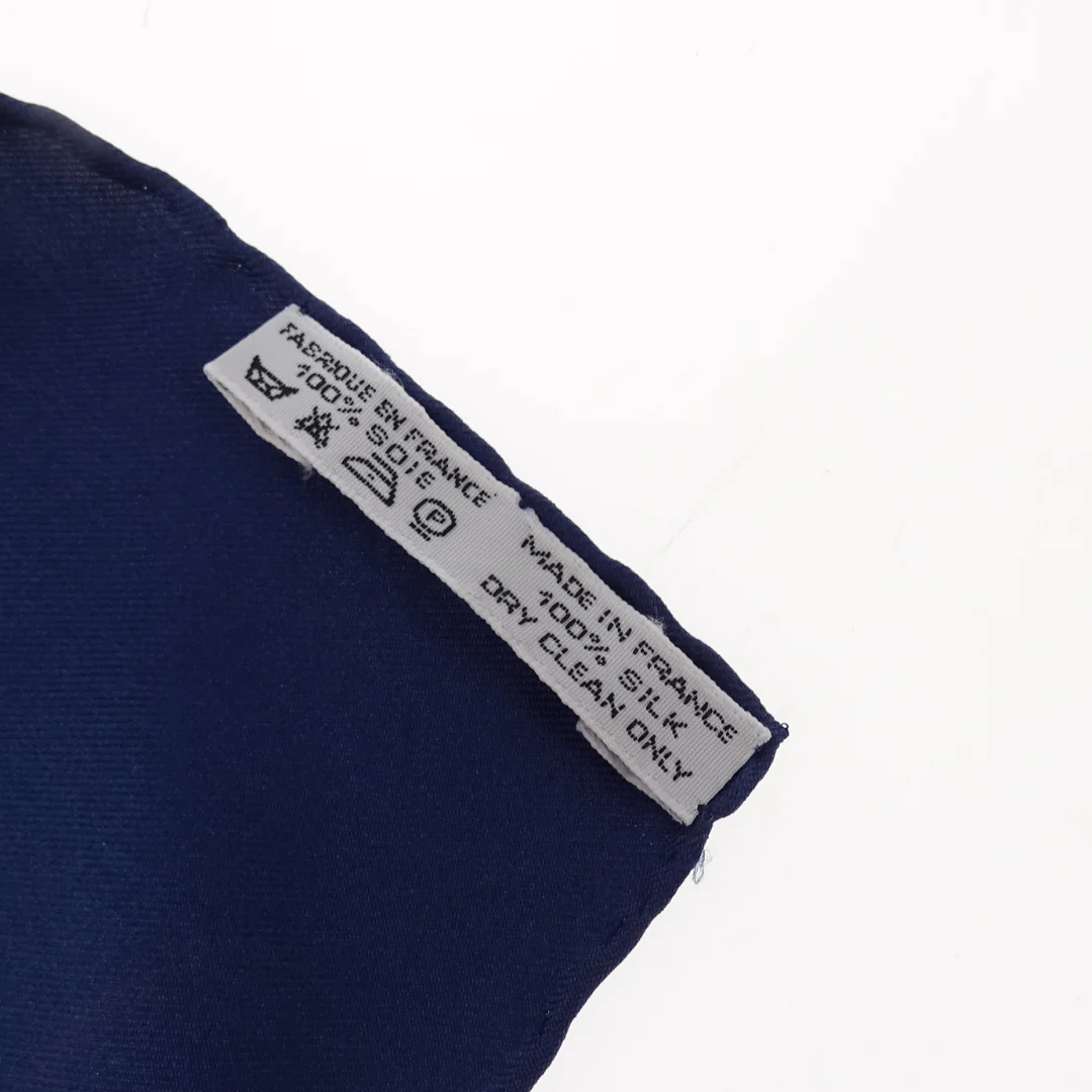 Hermes Springs Navy 100% Silk Scarf 90 - Image 3