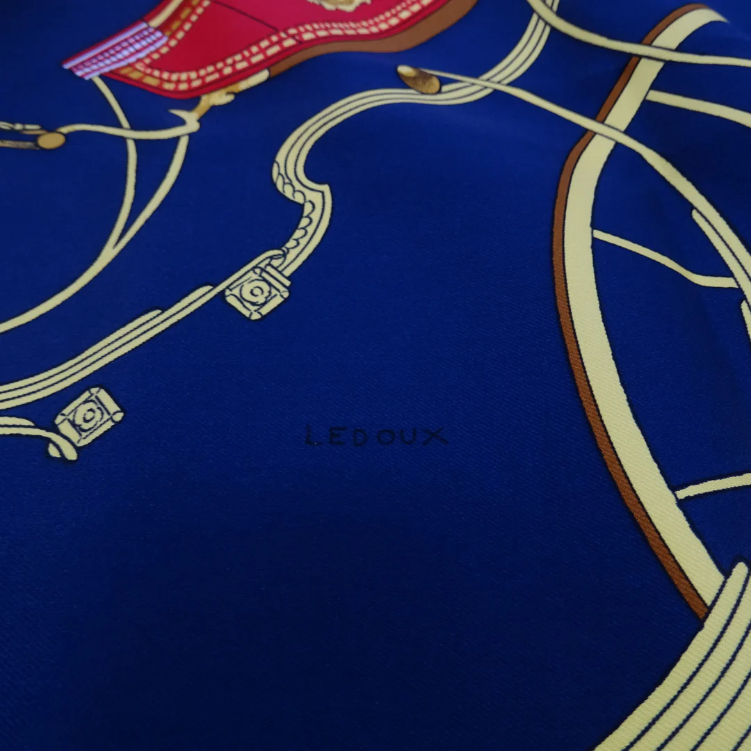 Hermes Springs Navy 100% Silk Scarf 90 - Image 4