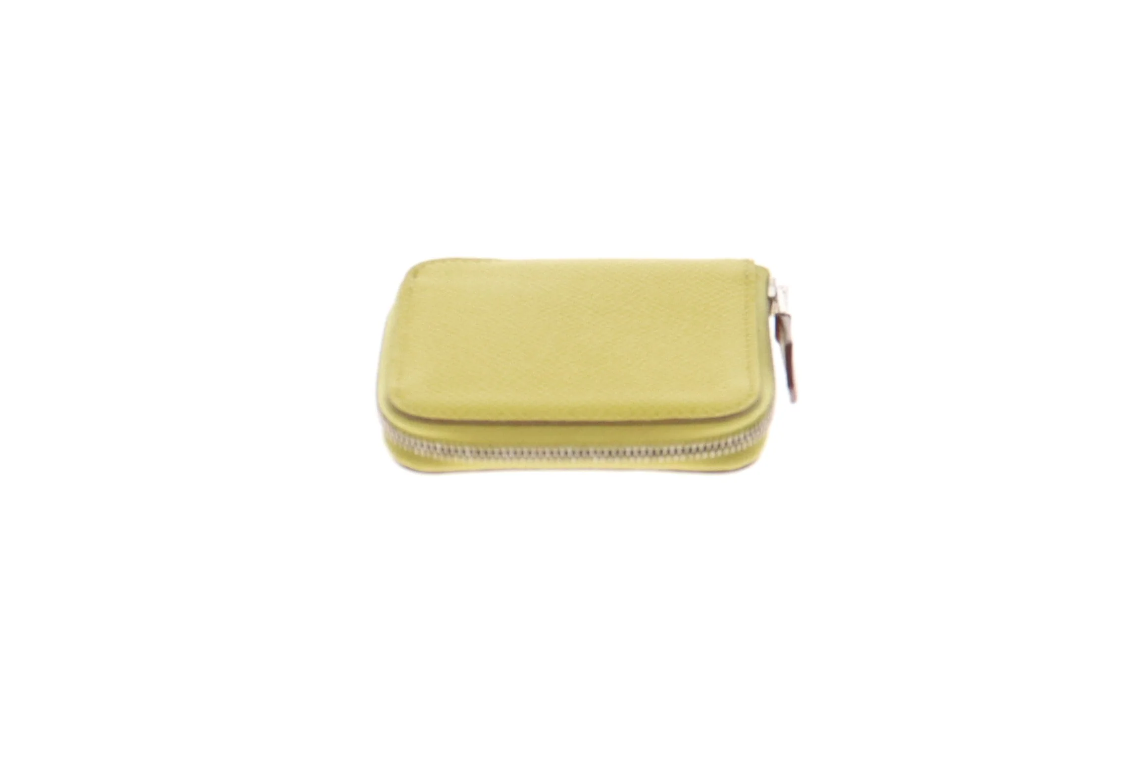 Hermes Yellow Lime Epsom Silk-in Mini Azap Coin Purse 2020 - Image 4
