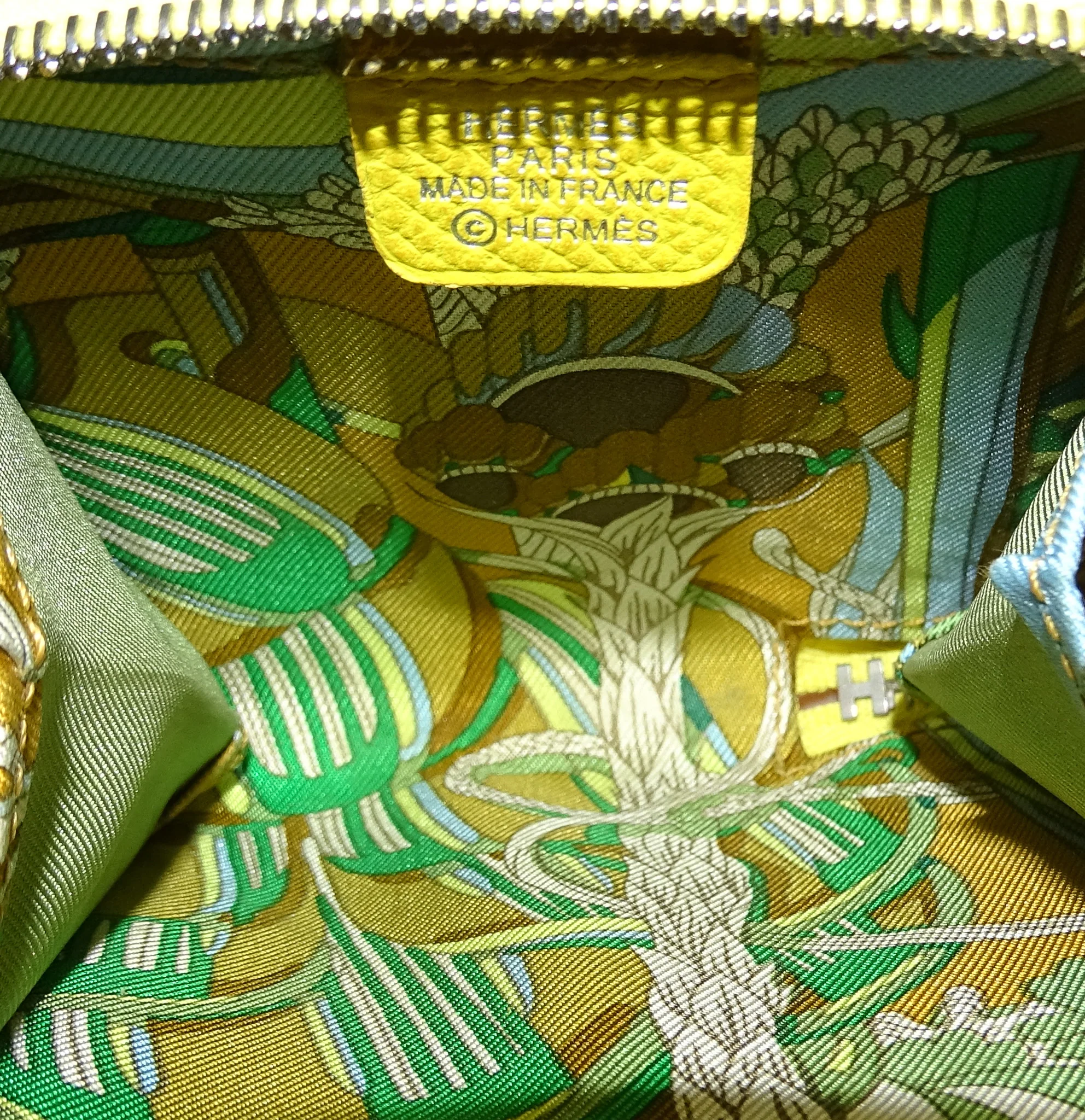 Hermes Yellow Lime Epsom Silk-in Mini Azap Coin Purse 2020 - Image 8