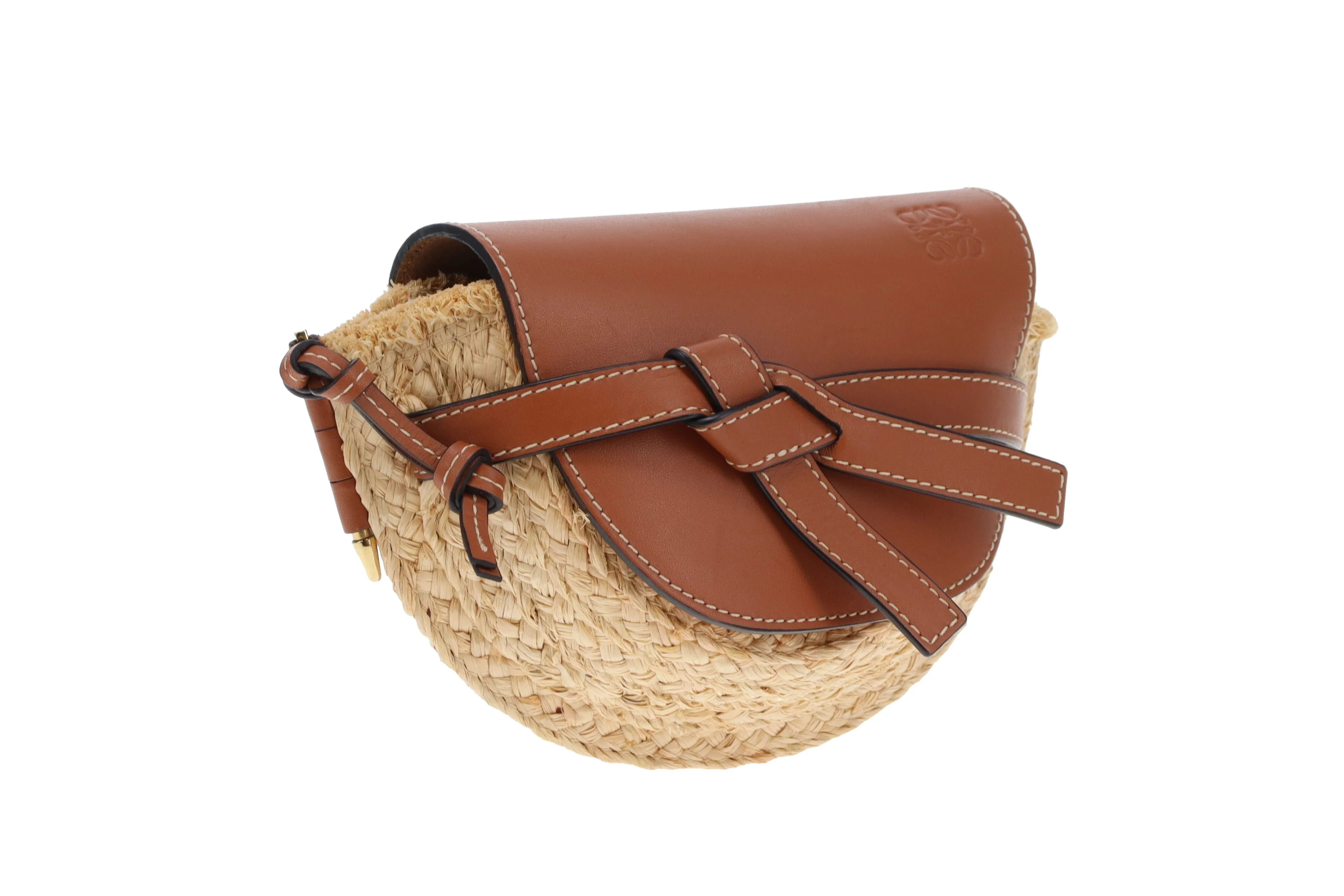 Loewe Small Gate Bag Raffia & Calfskin - Image 4
