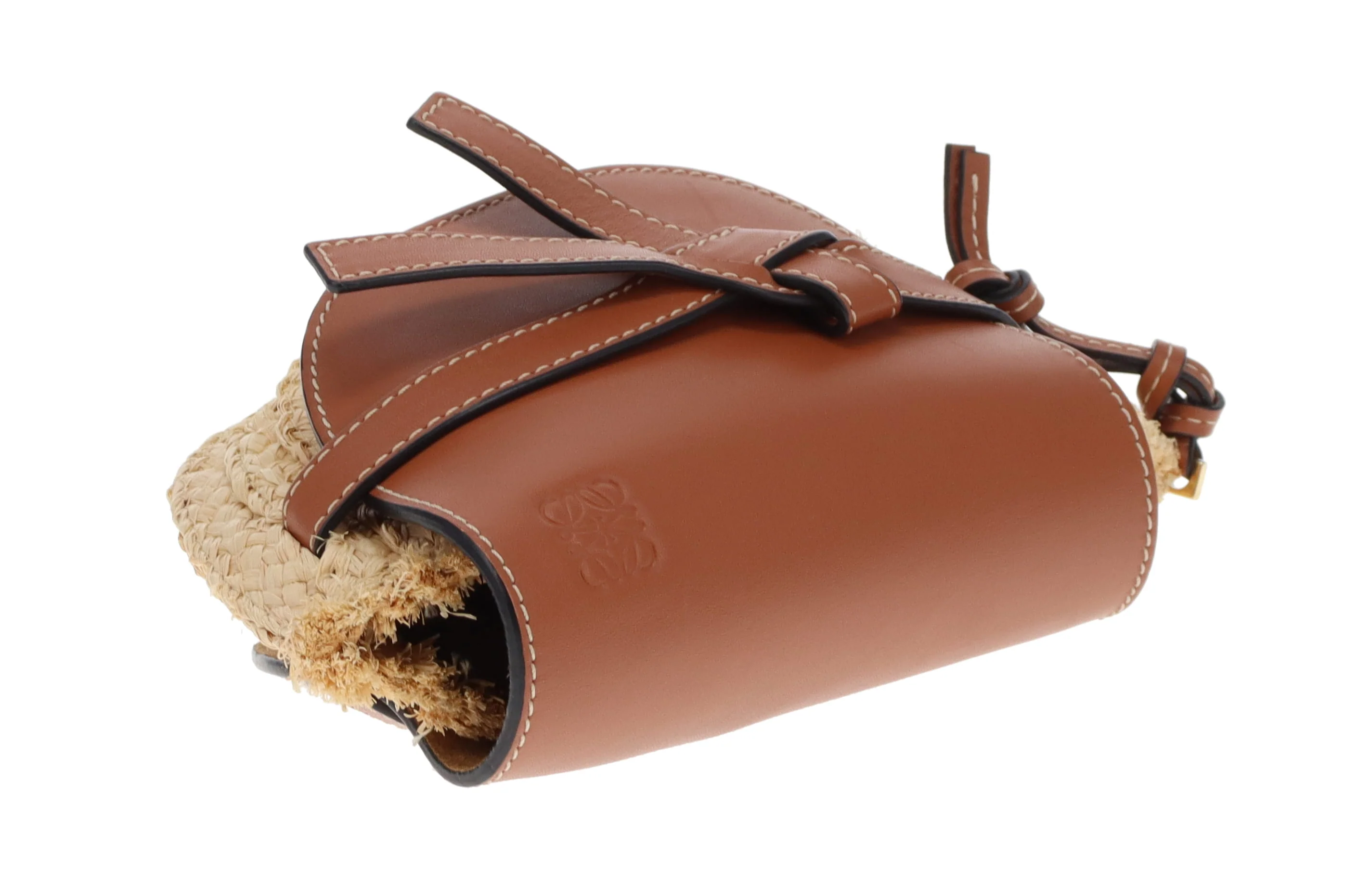 Loewe Small Gate Bag Raffia & Calfskin - Image 8