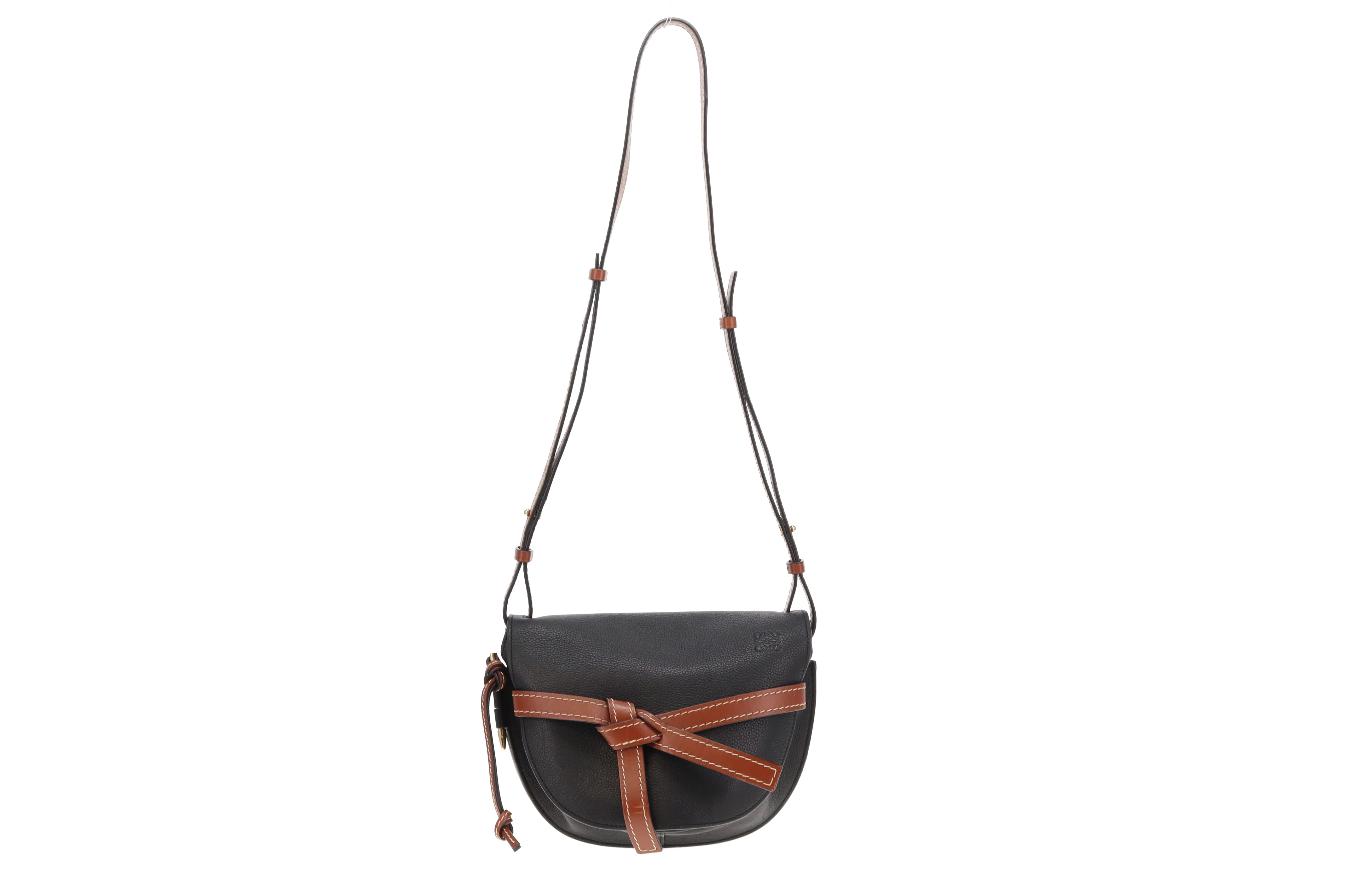 Loewe Small Gate In Soft Black Calfskin & Pecan - Image 3
