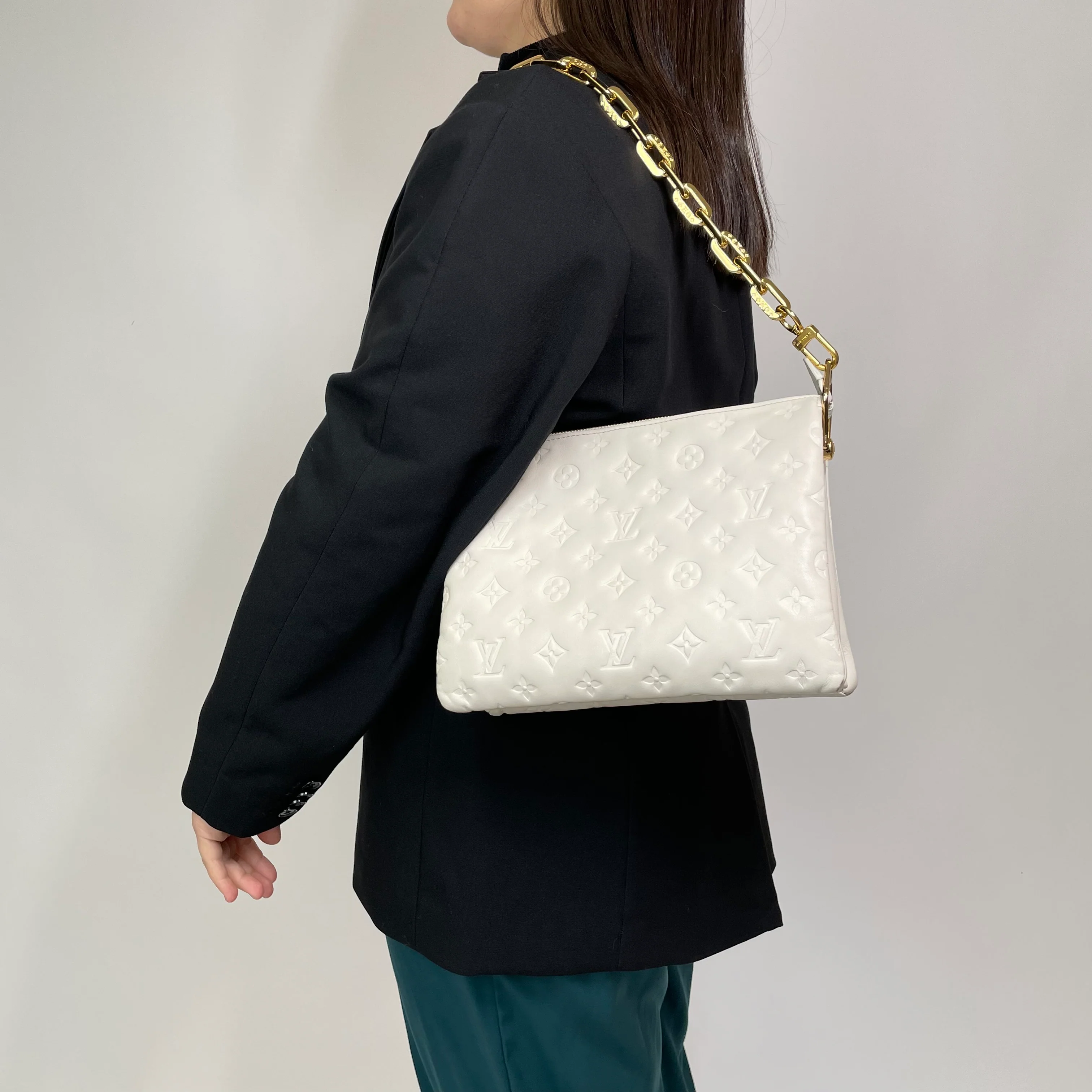 Louis Vuitton Crème Monogram Leather Coussin PM (NFID Chip) - Image 2