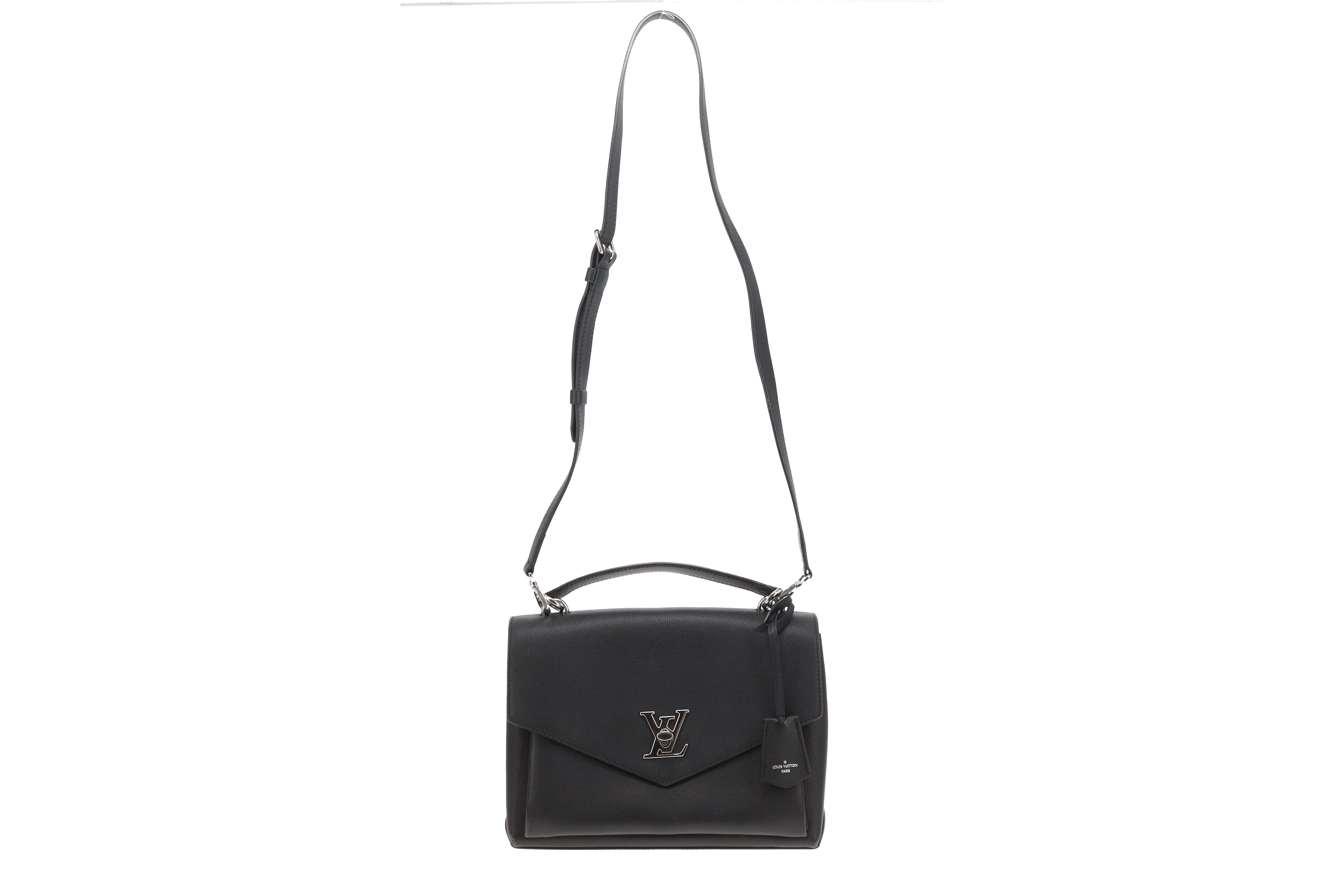 Louis Vuitton MyLockMe Satchel Black Leather and SHW (NFID 2022) - Image 3