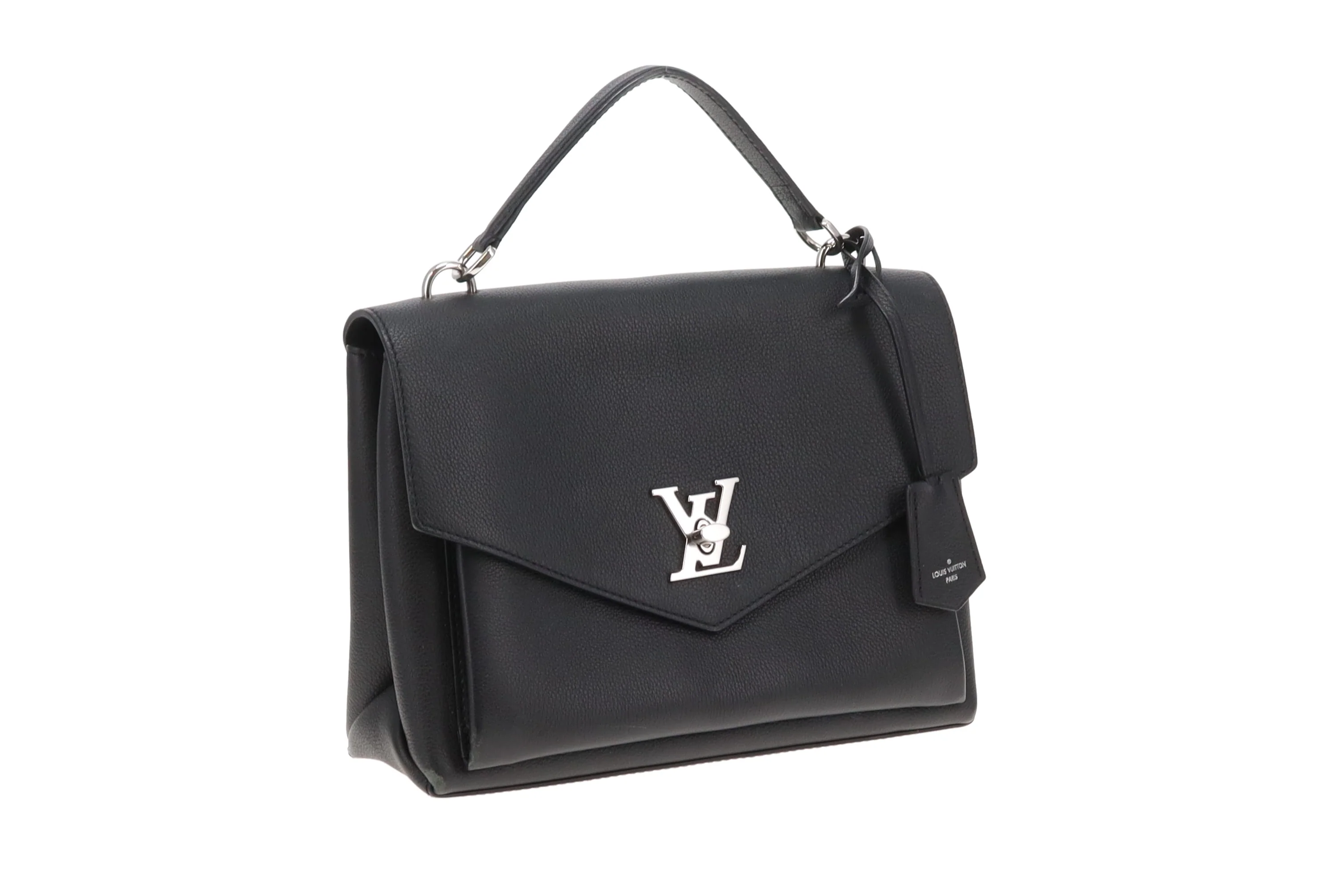 Louis Vuitton MyLockMe Satchel Black Leather and SHW (NFID 2022) - Image 4