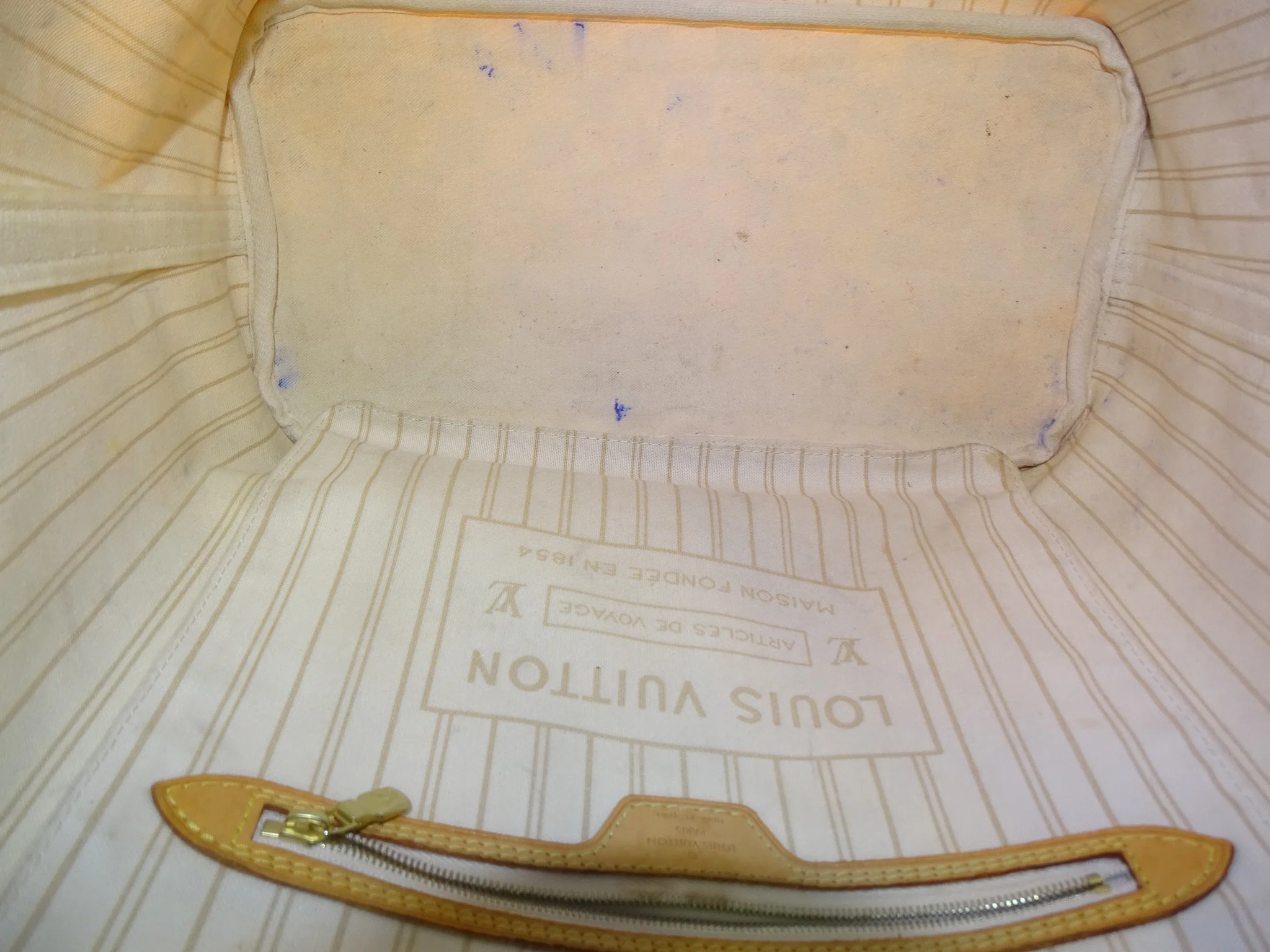 Louis Vuitton Neverfull Damier Azur MM GI1106 - 2016 (hotstamped MK) - Image 12