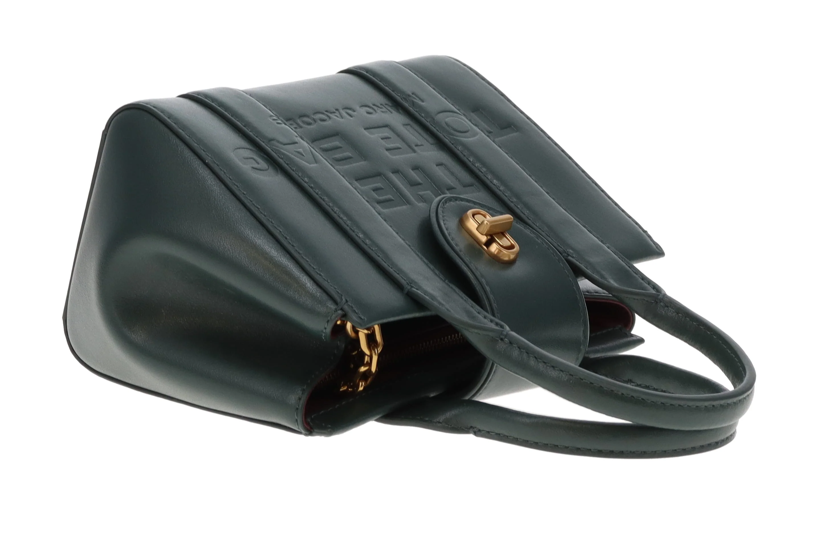 Marc Jacobs The Turnlock Crossbody Tote Bag Mini Green Leather - Image 10