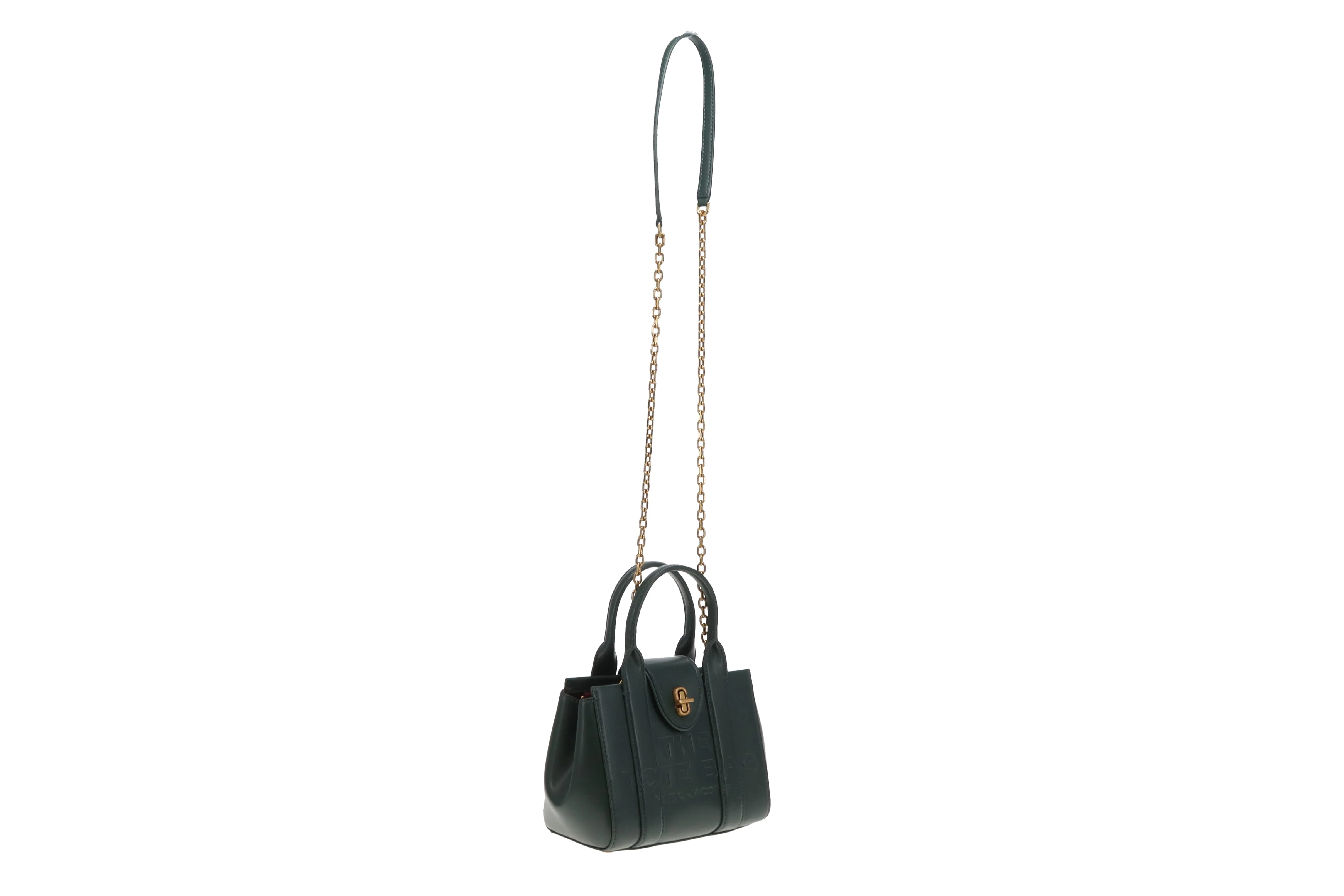 Marc Jacobs The Turnlock Crossbody Tote Bag Mini Green Leather - Image 5