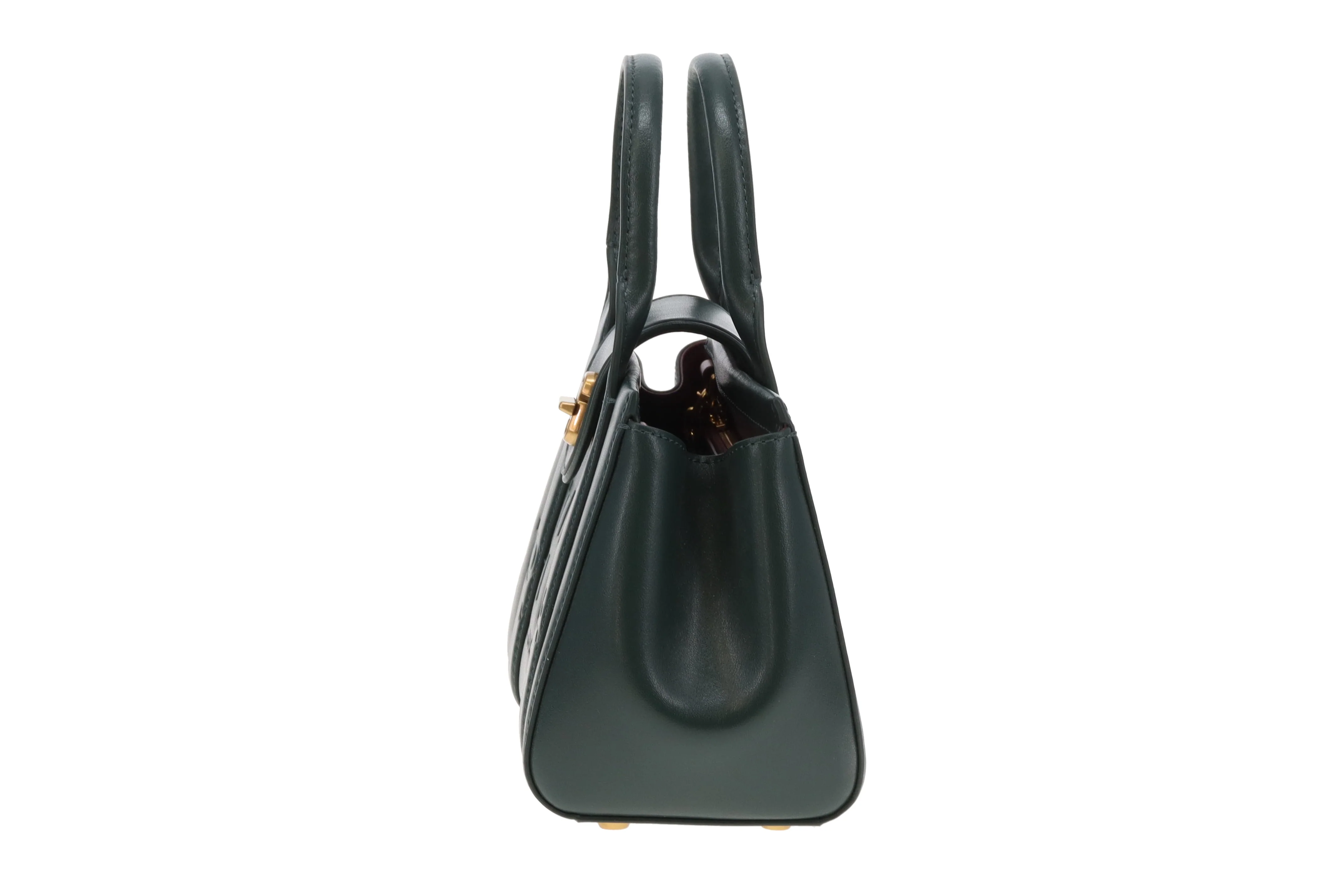 Marc Jacobs The Turnlock Crossbody Tote Bag Mini Green Leather - Image 8