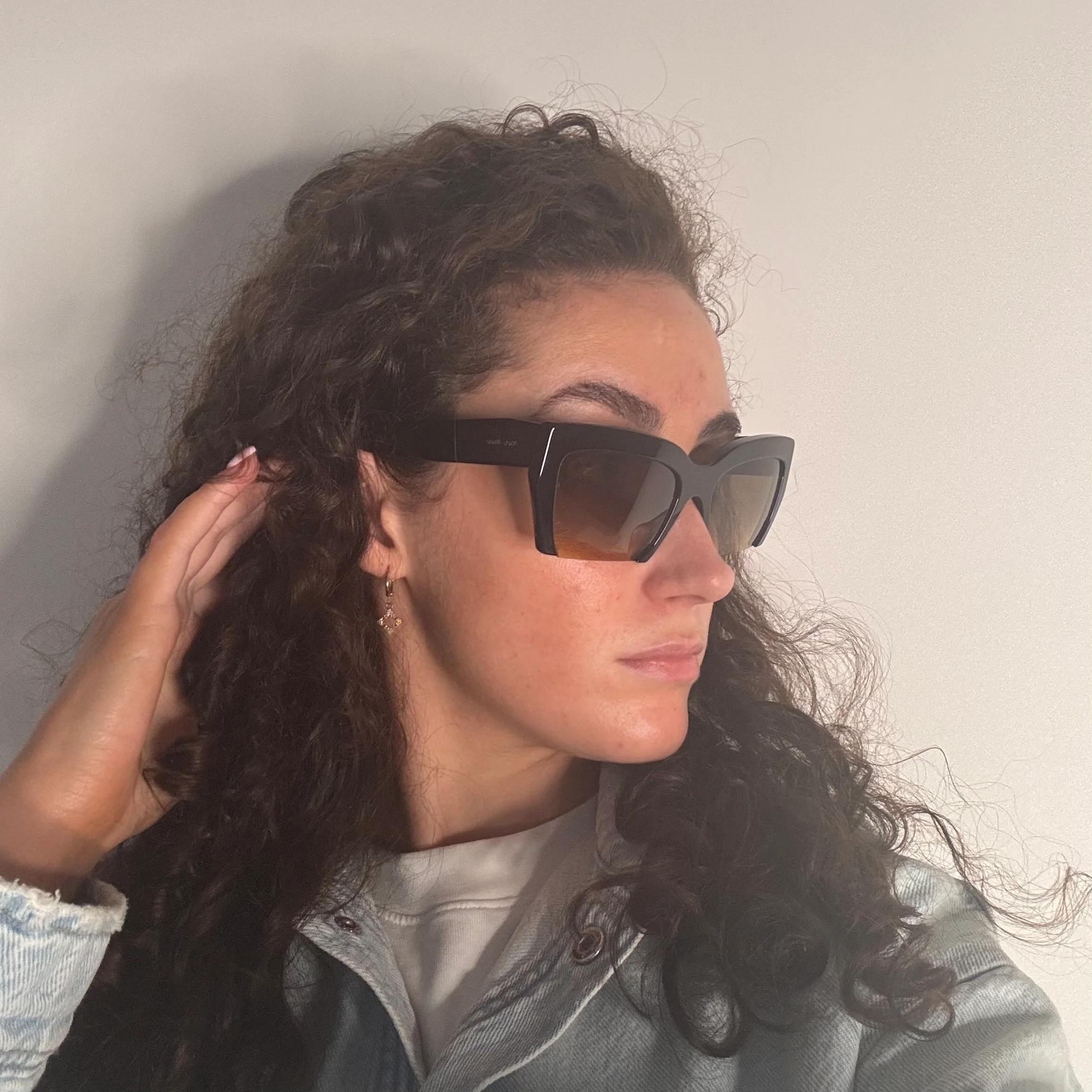 Miu Miu Sunglasses SMU06Q Half Rim Black - Image 2