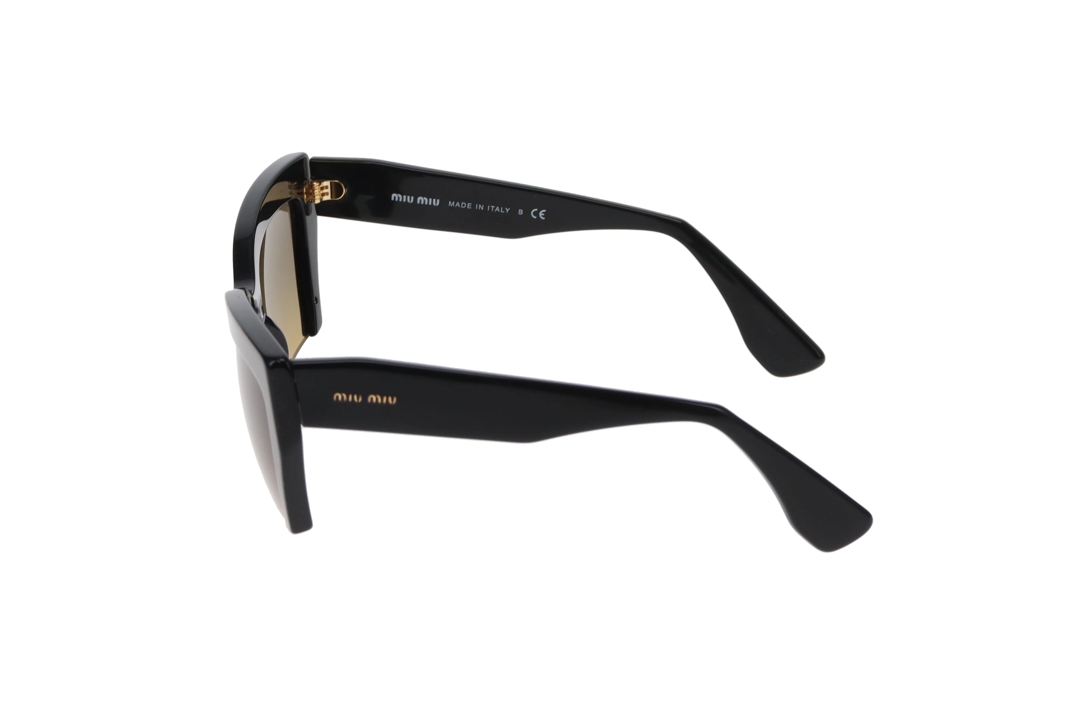 Miu Miu Sunglasses SMU06Q Half Rim Black - Image 6